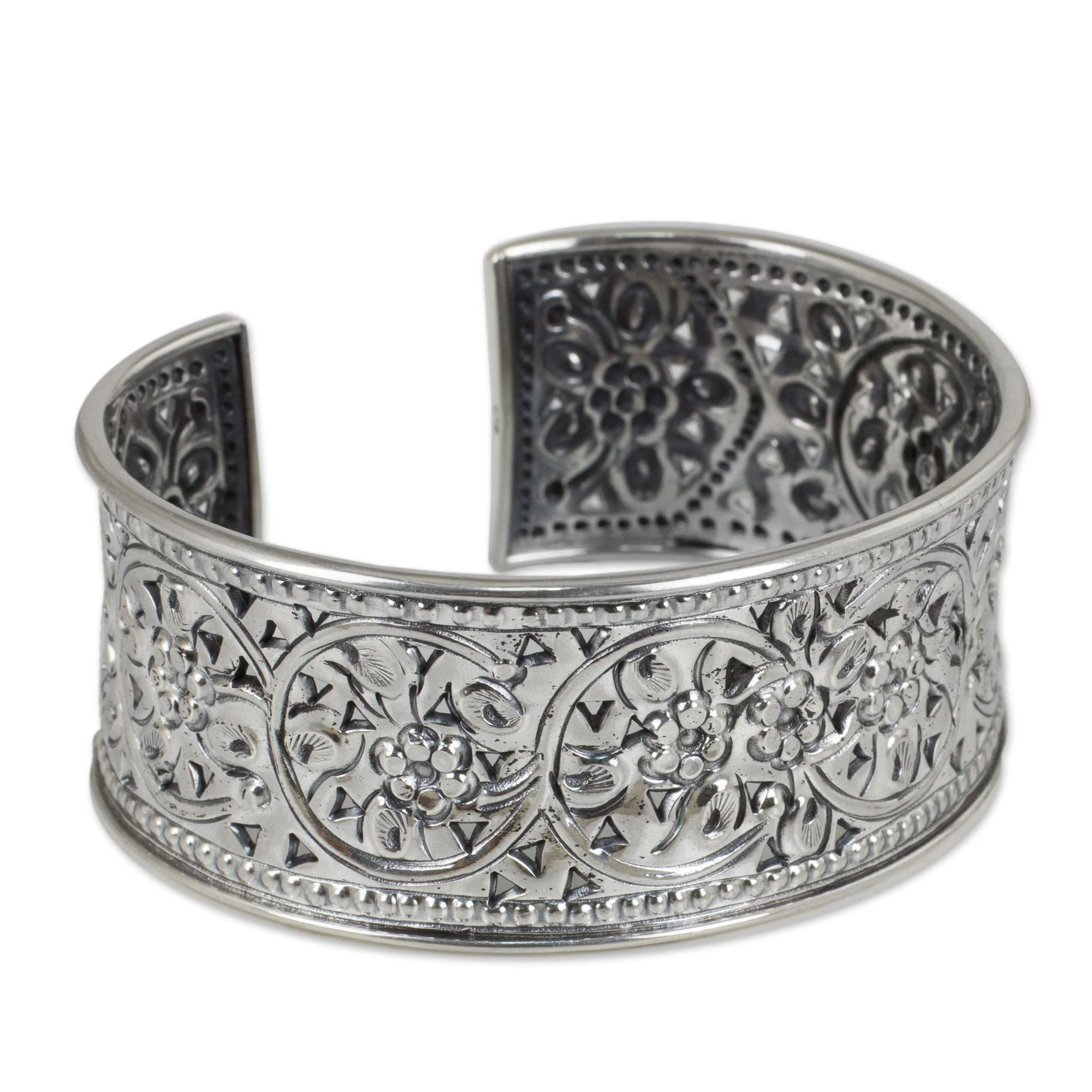 Floral Motif Handmade Cuff Bracelet - Image 3