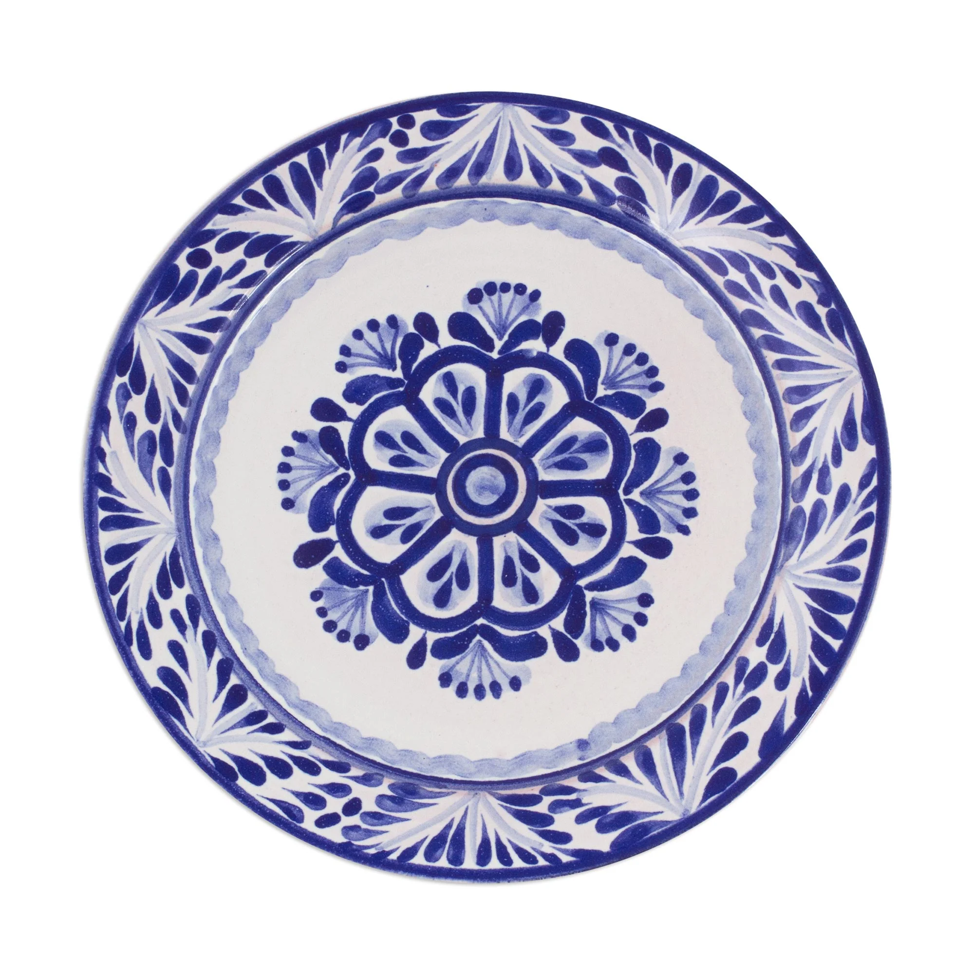 Floral Tradition Two Round Majolica Ceramic Floral Salad Plates from Mexico - Image 2