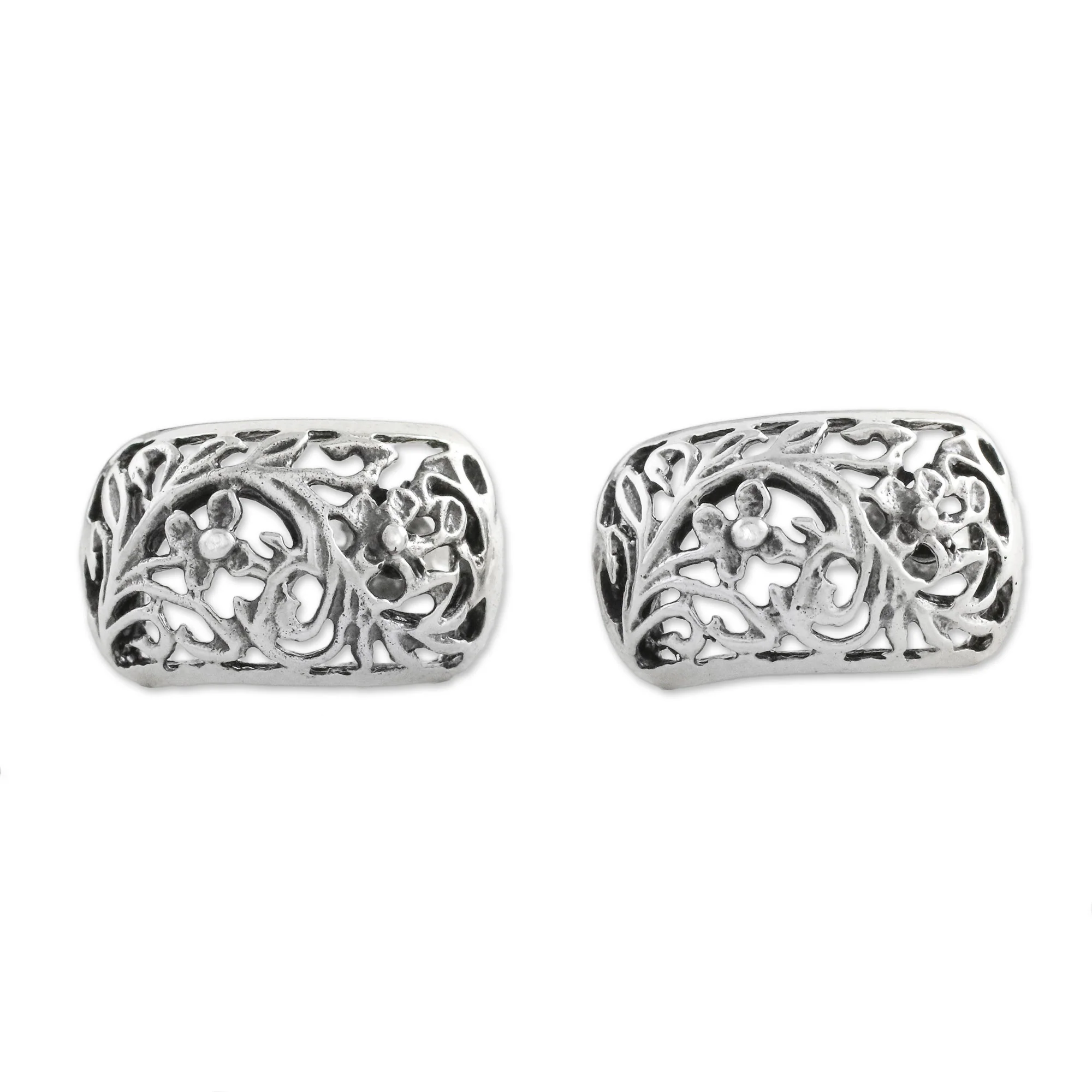 Floral World Sterling Silver Floral Drop Earrings from Thailand - Image 5