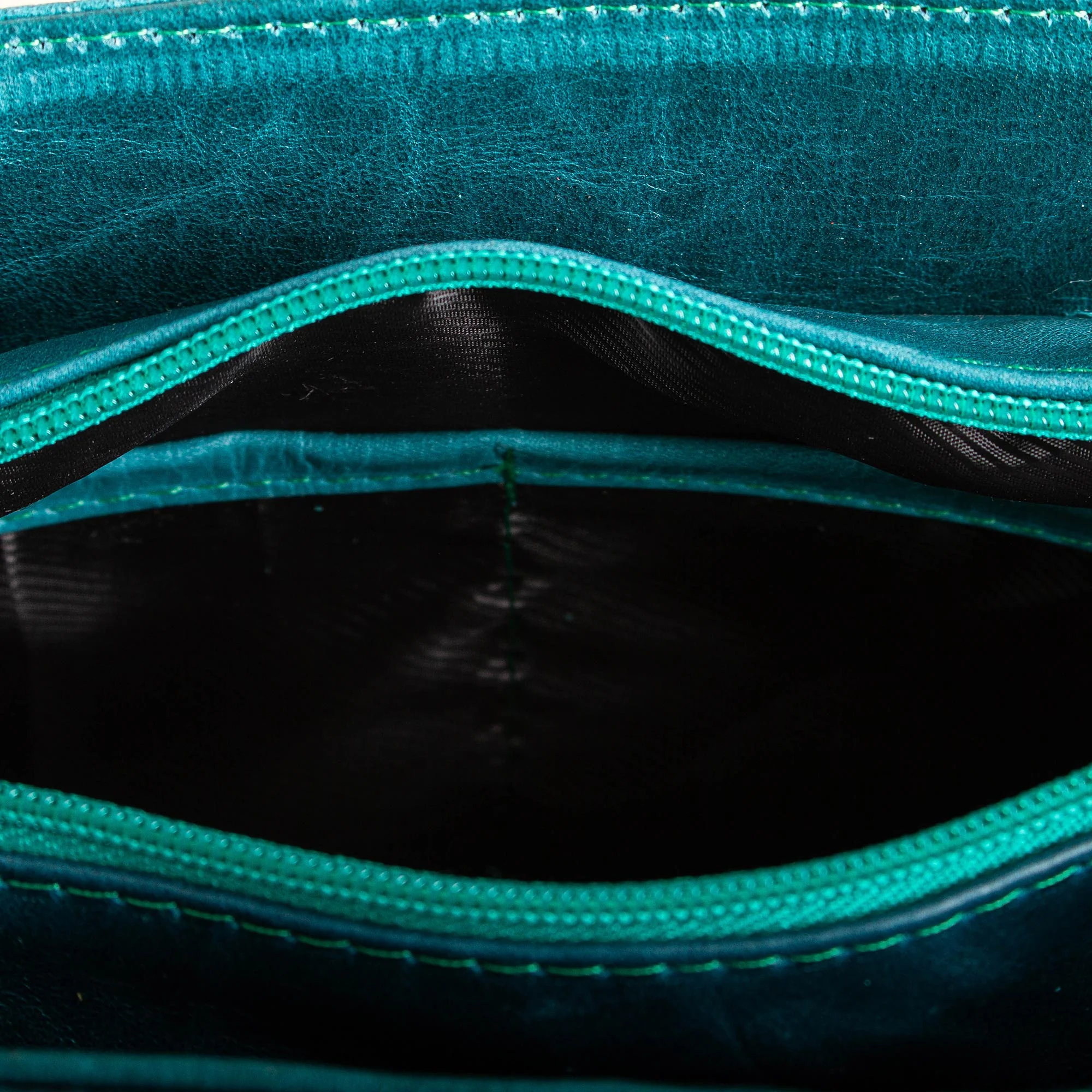 Flower Carrier in Teal Floral Leather Shoulder Bag in Teal from Mexico - Image 5