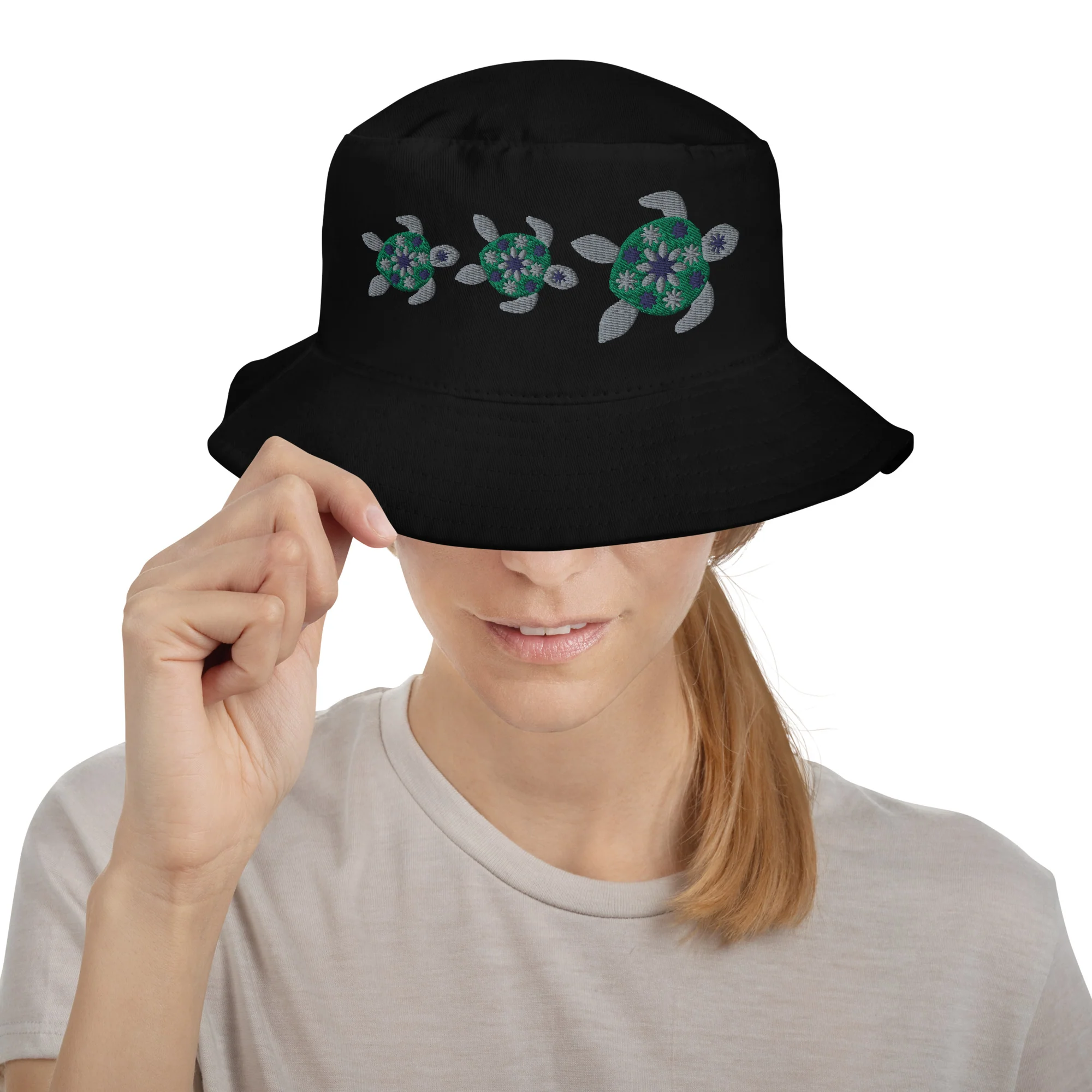 Flower Sea Turtles Bucket Hat - Image 2