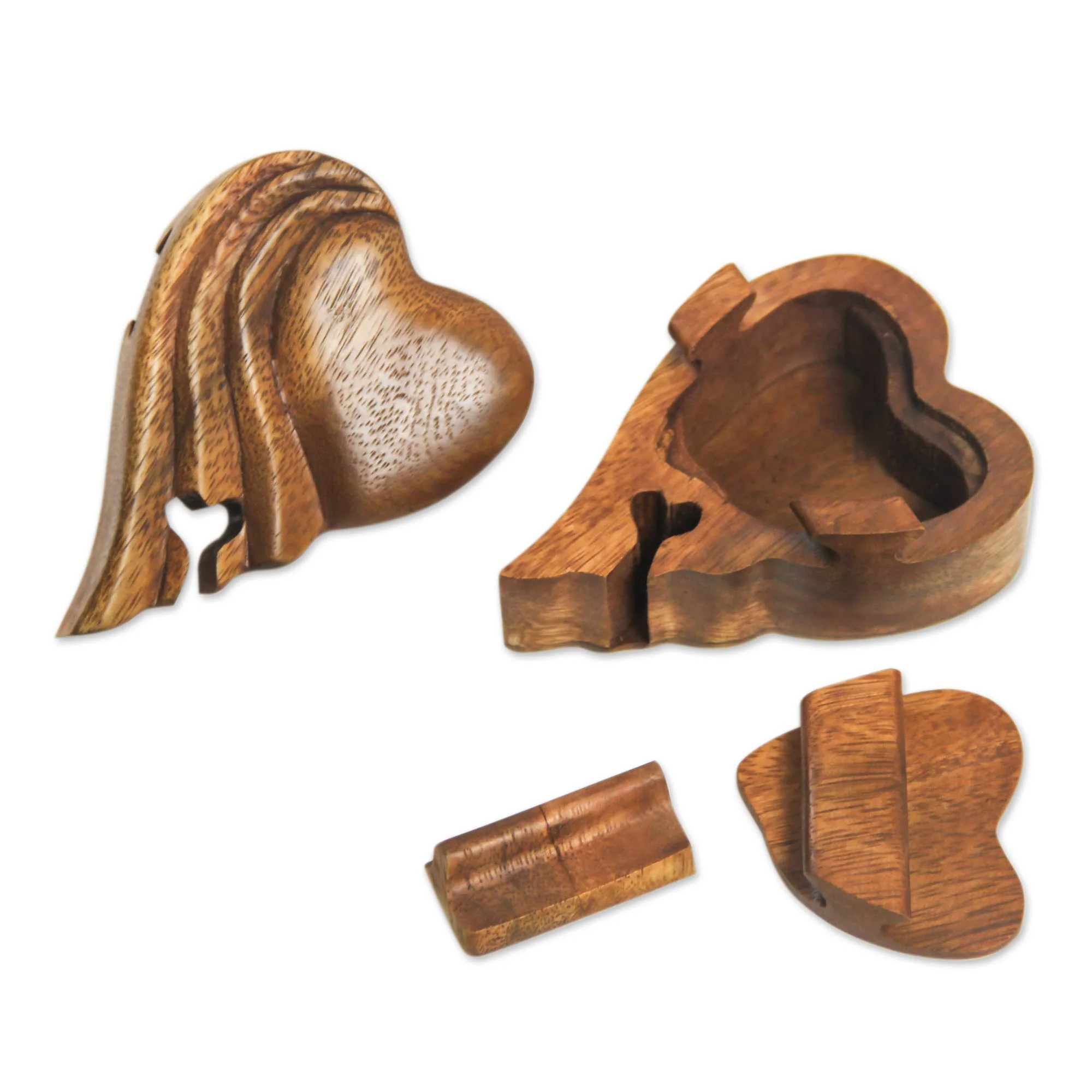 Flying Heart Heart-shaped Wood Puzzle Box - Image 3