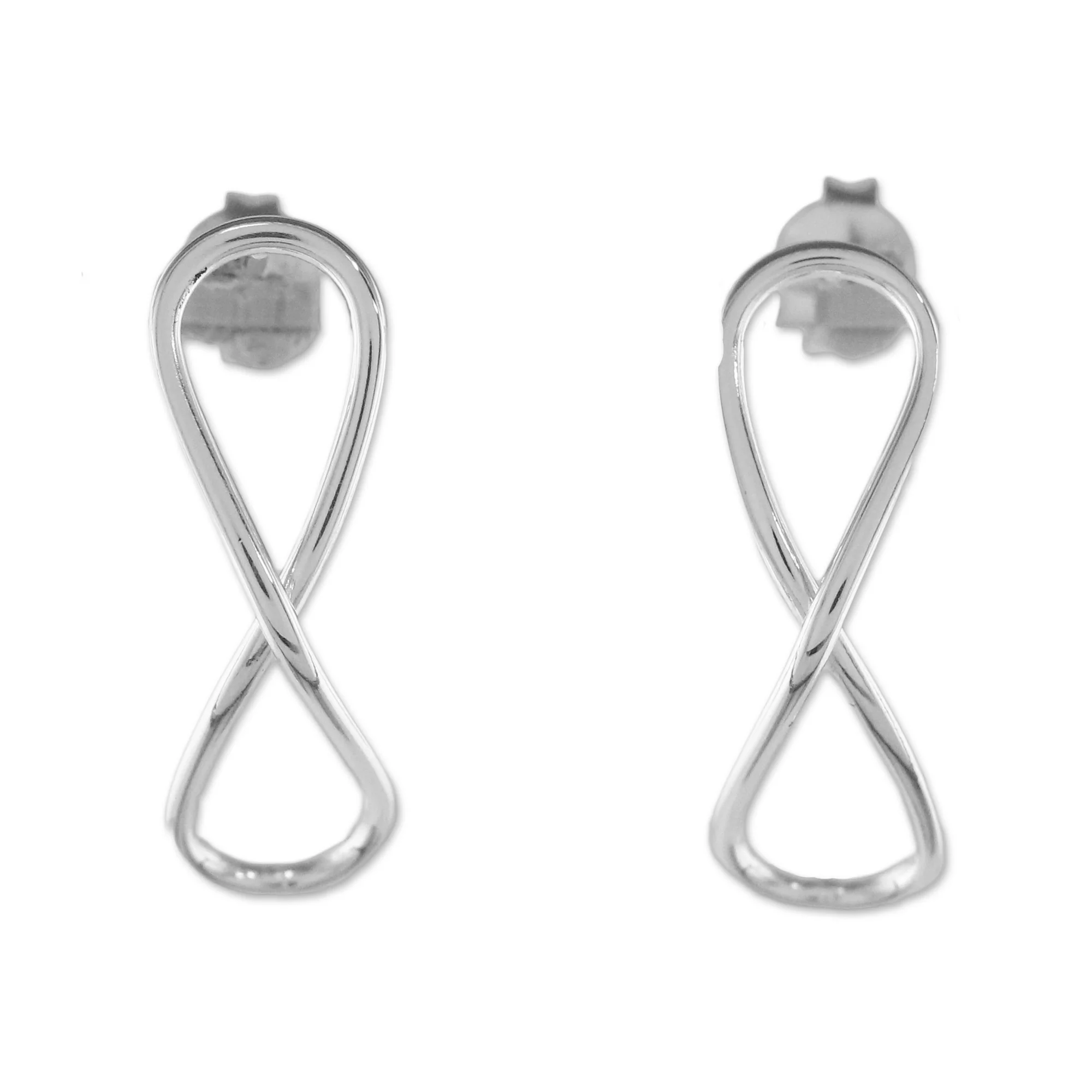 For All Time Sterling Silver Infinity Symbol Drop Earrings - Image 2