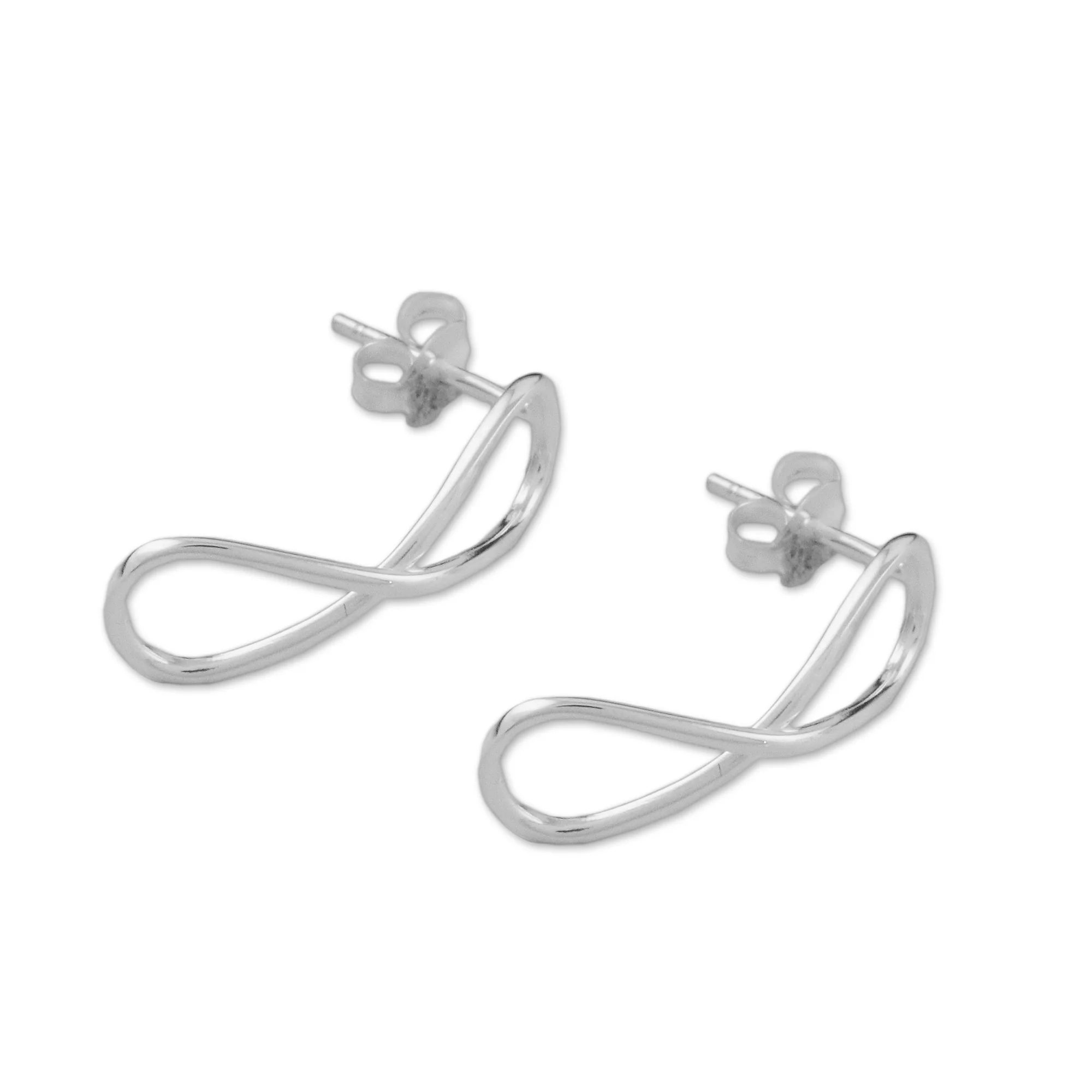 For All Time Sterling Silver Infinity Symbol Drop Earrings - Image 4