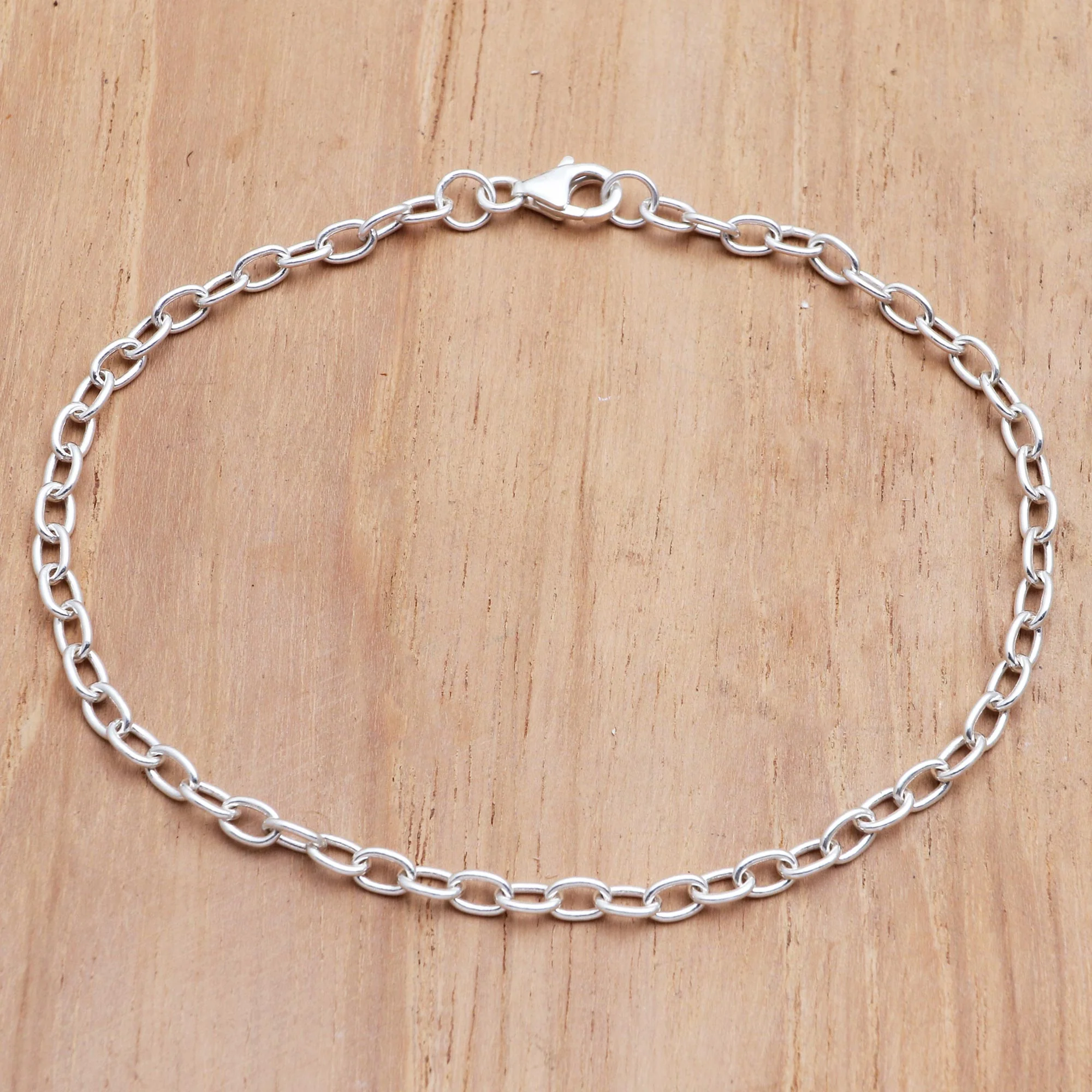 For Your Birthday Hand Made Sterling Silver Chain Bracelet from Bali - Image 3