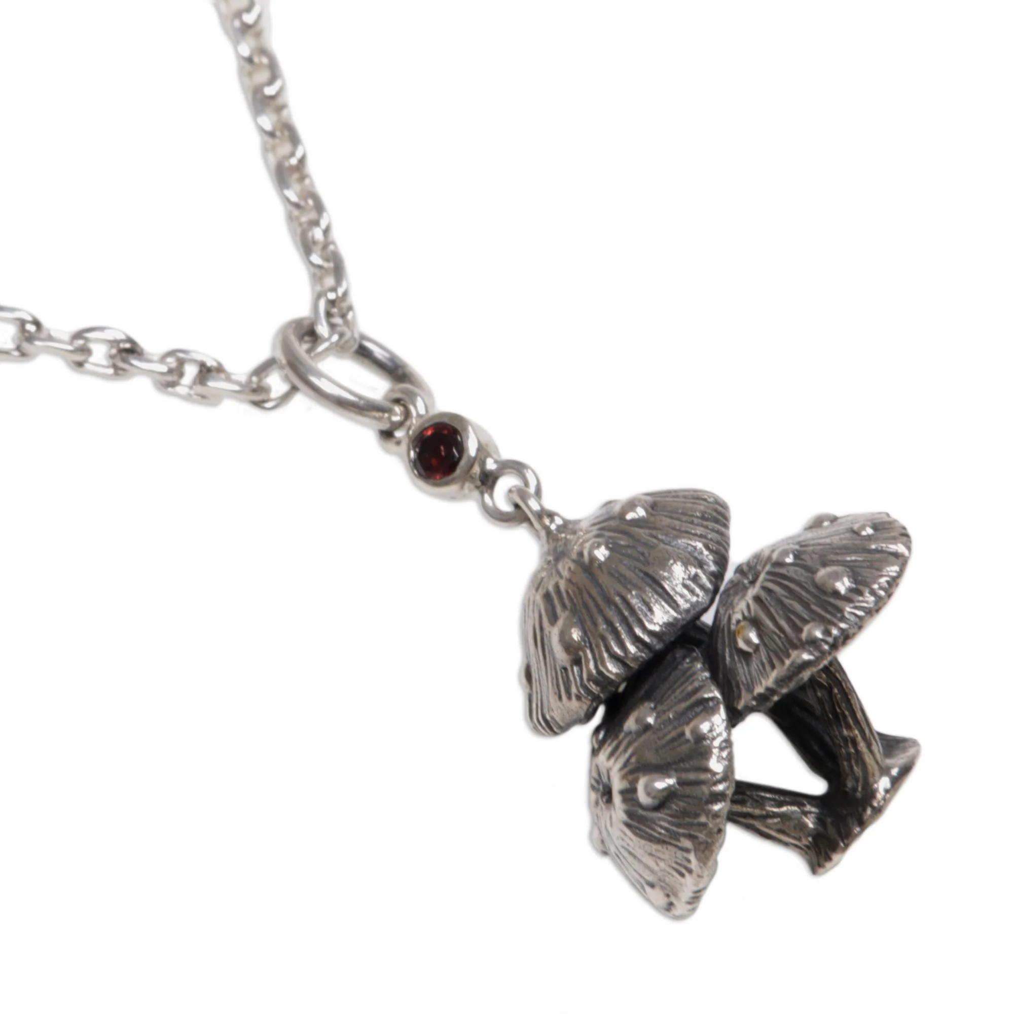 Forest Mushroom Garnet pendant necklace - Image 4