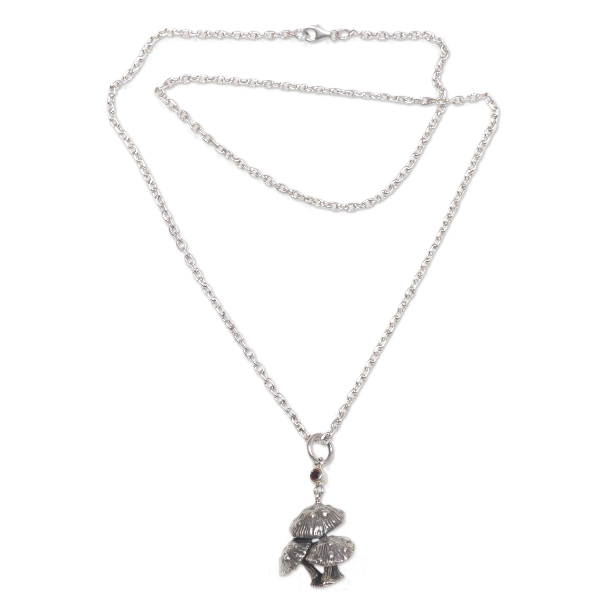 Forest Mushroom Garnet pendant necklace - Image 5