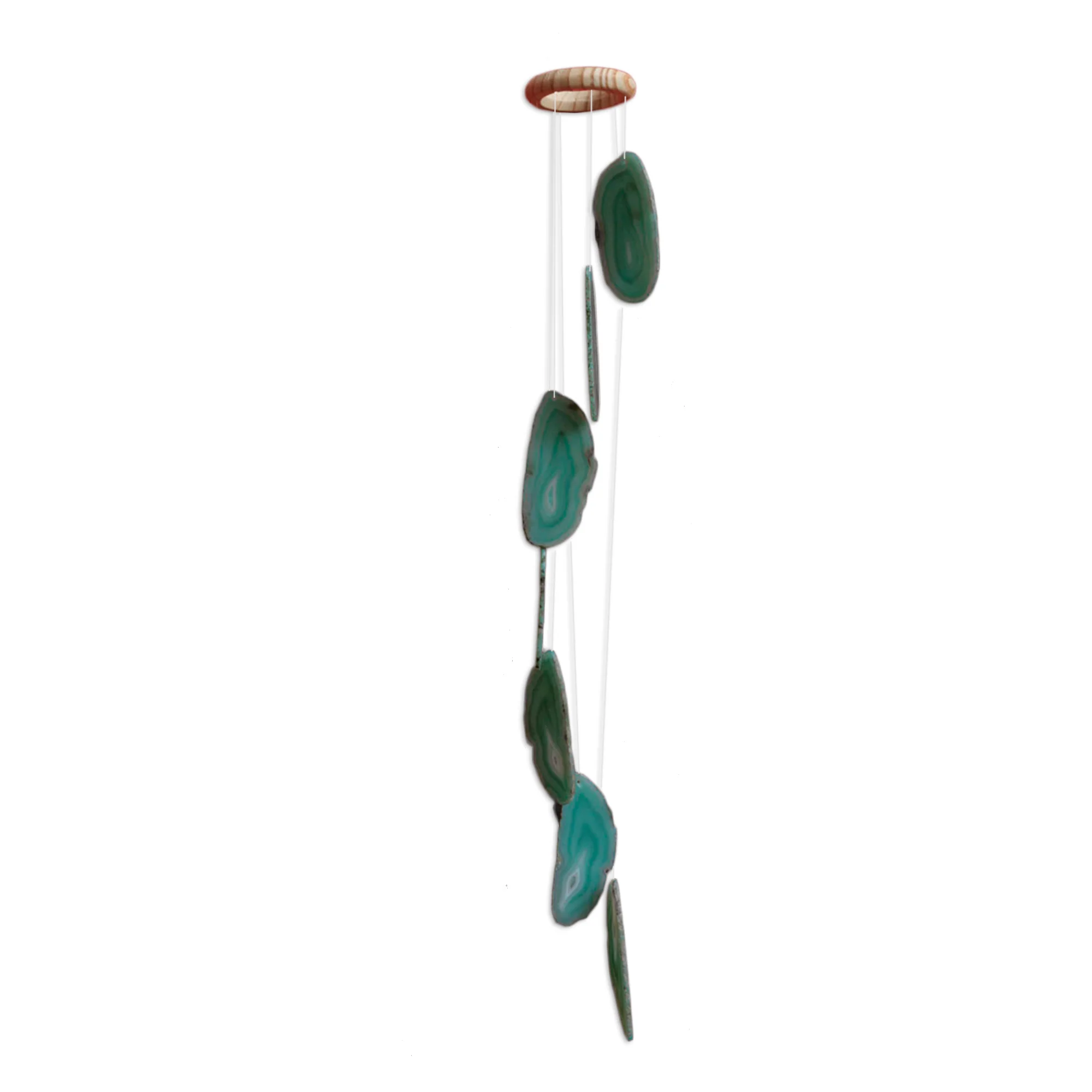 Forest Mysteries Agate & Brass Wind Chimes - Image 2