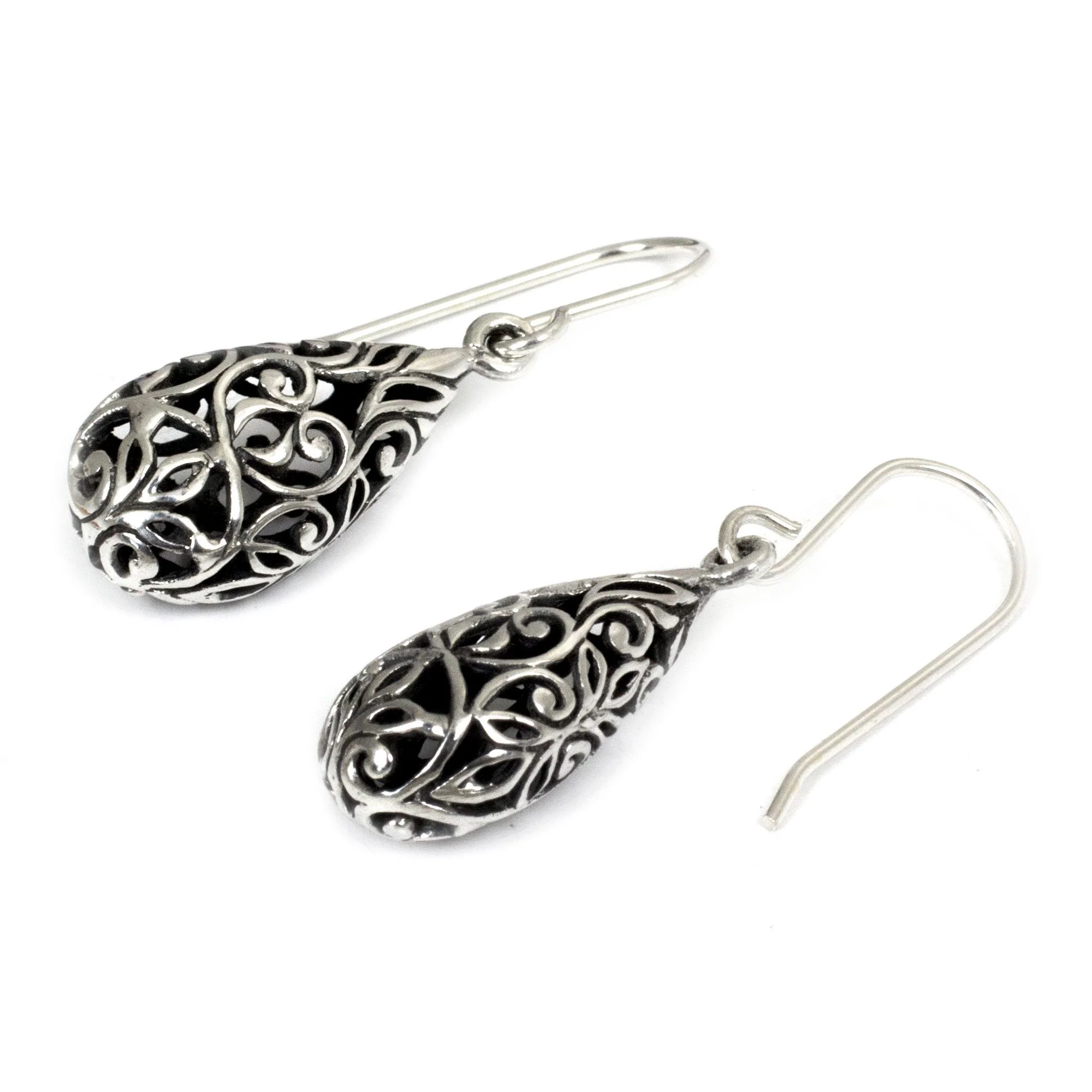 Forest Vines Sterling Silver Teardrop Earrings - Image 3