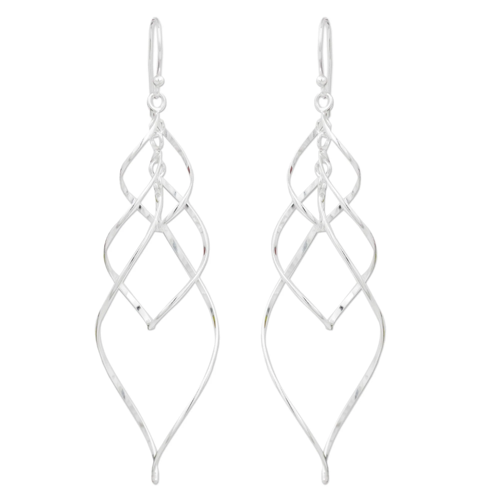 Forever Linked Silver Dainty Dangle Earrings - Image 2