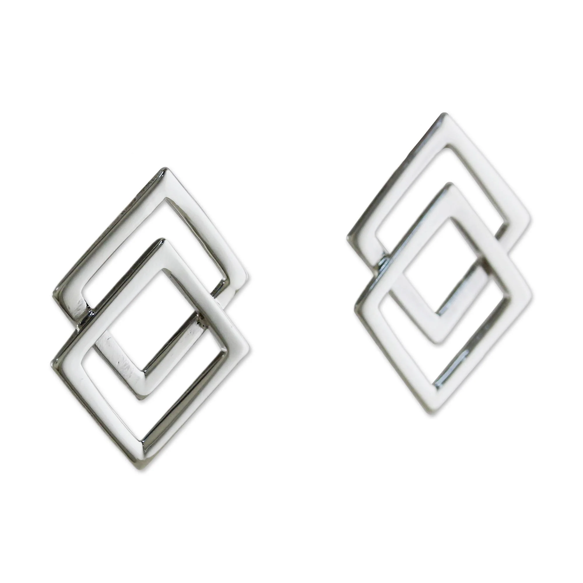 Forever Square Sterling Silver Earrings - Image 5