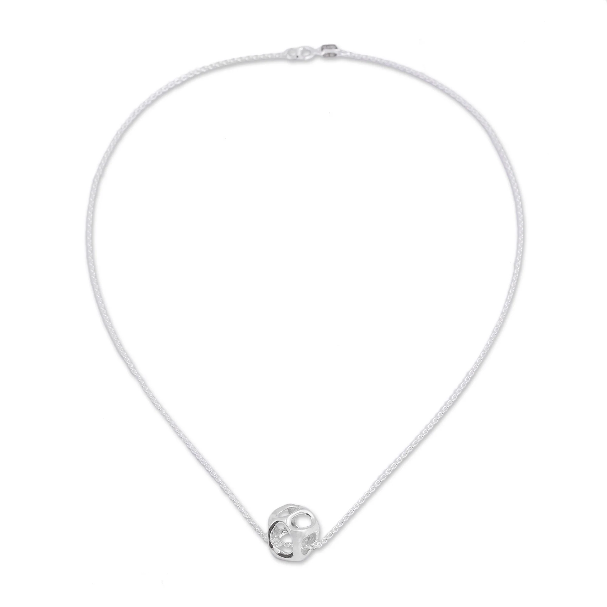 Form of Fortune Modern Geometric Sterling Silver Mexican Pendant Necklace - Image 4