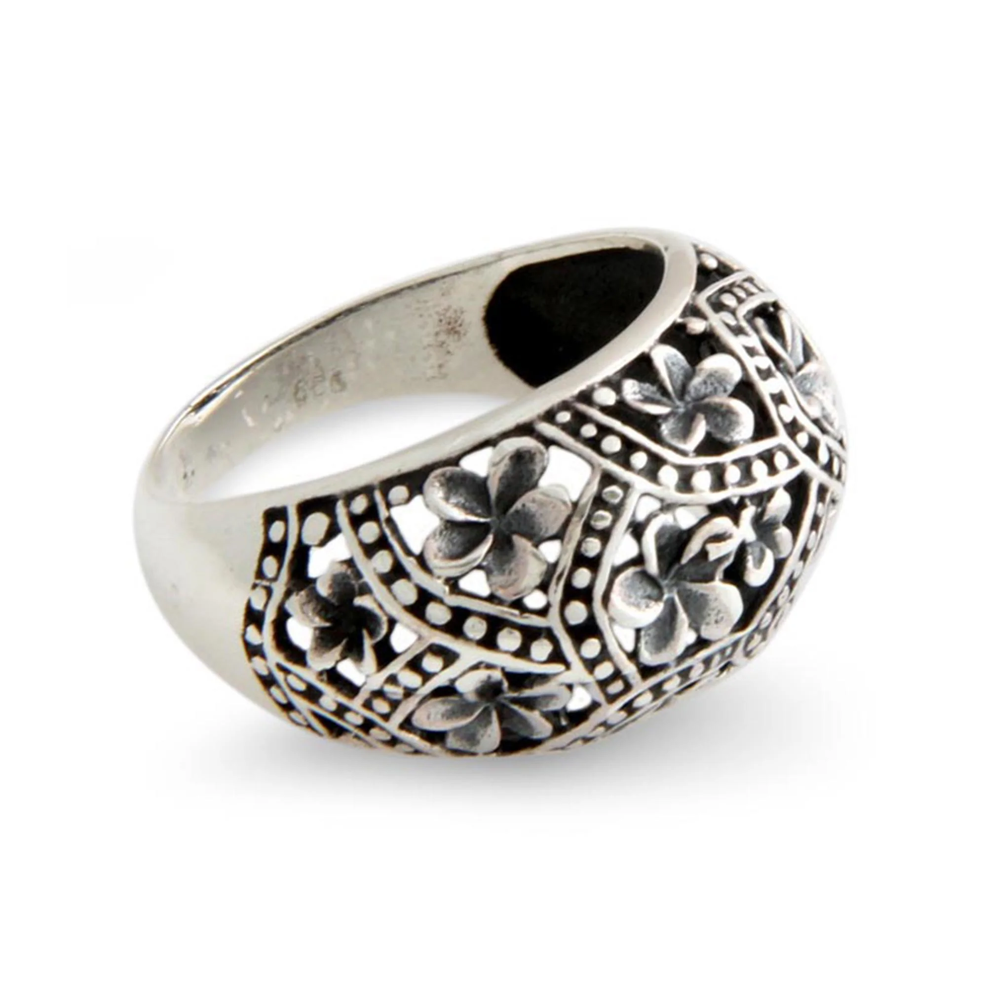 Frangipani Mystique Sterling Silver Floral Ring - Image 2