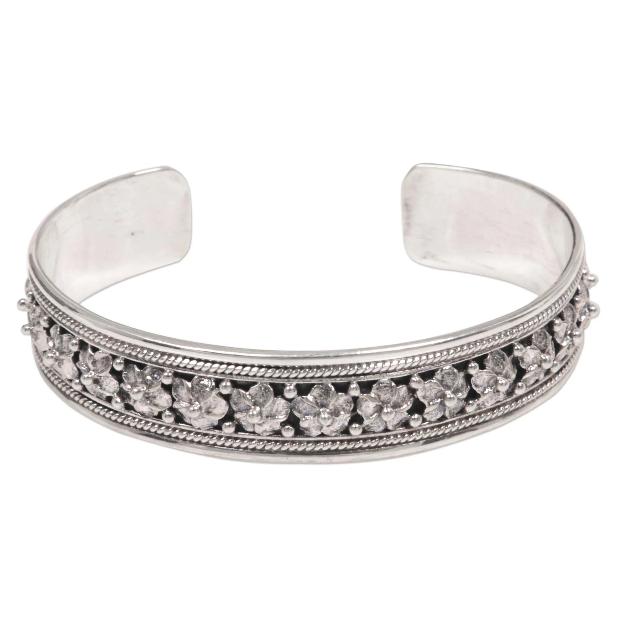 Frangipani Sterling Silver Cuff Bracelet - Image 2