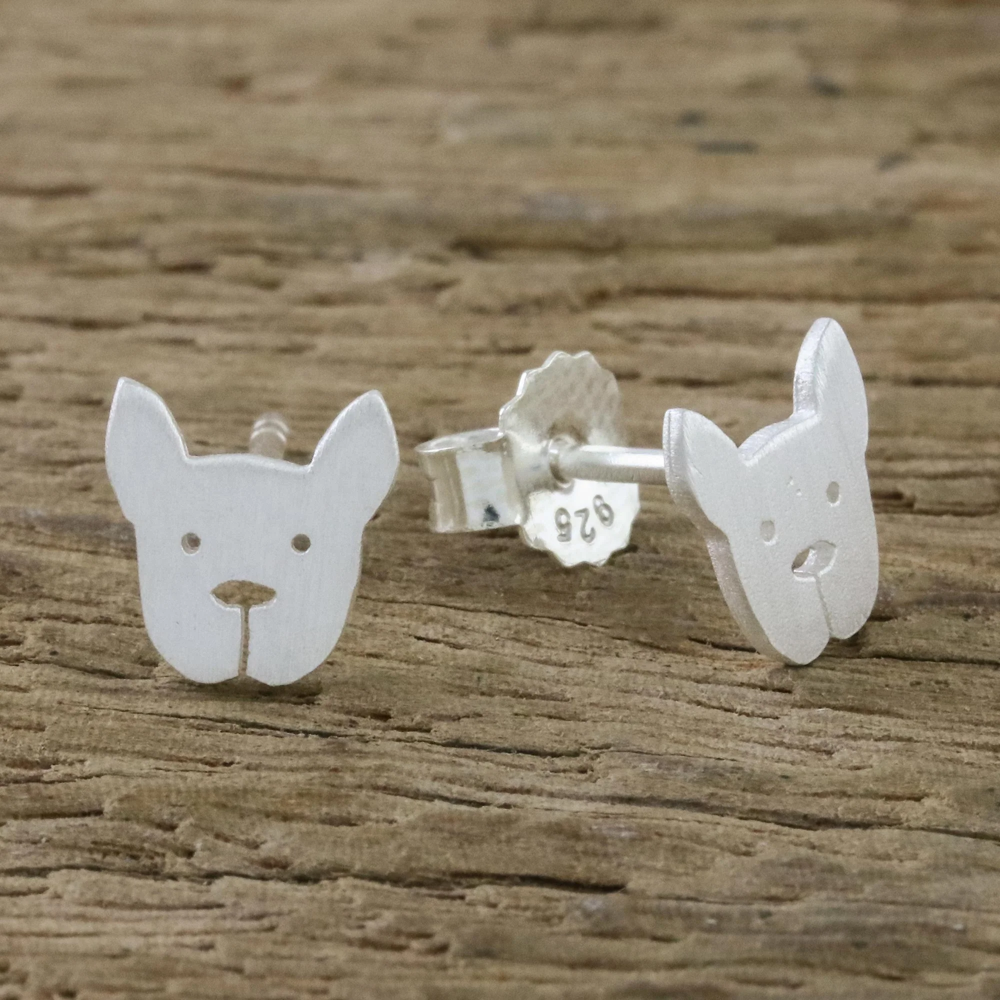 French Bulldog Sterling Silver French Bulldog Stud Earrings from Thailand - Image 3