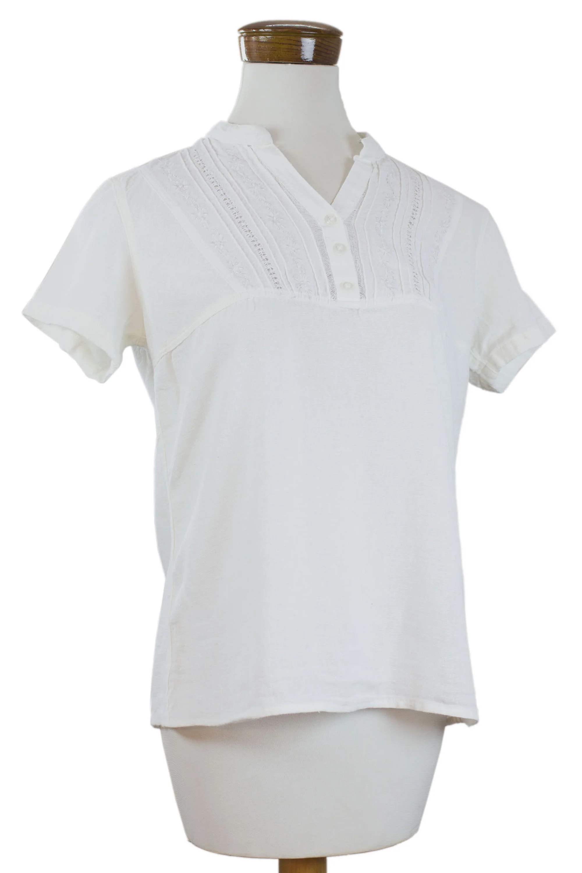 Fresh Floral White Cotton tunic - Image 4