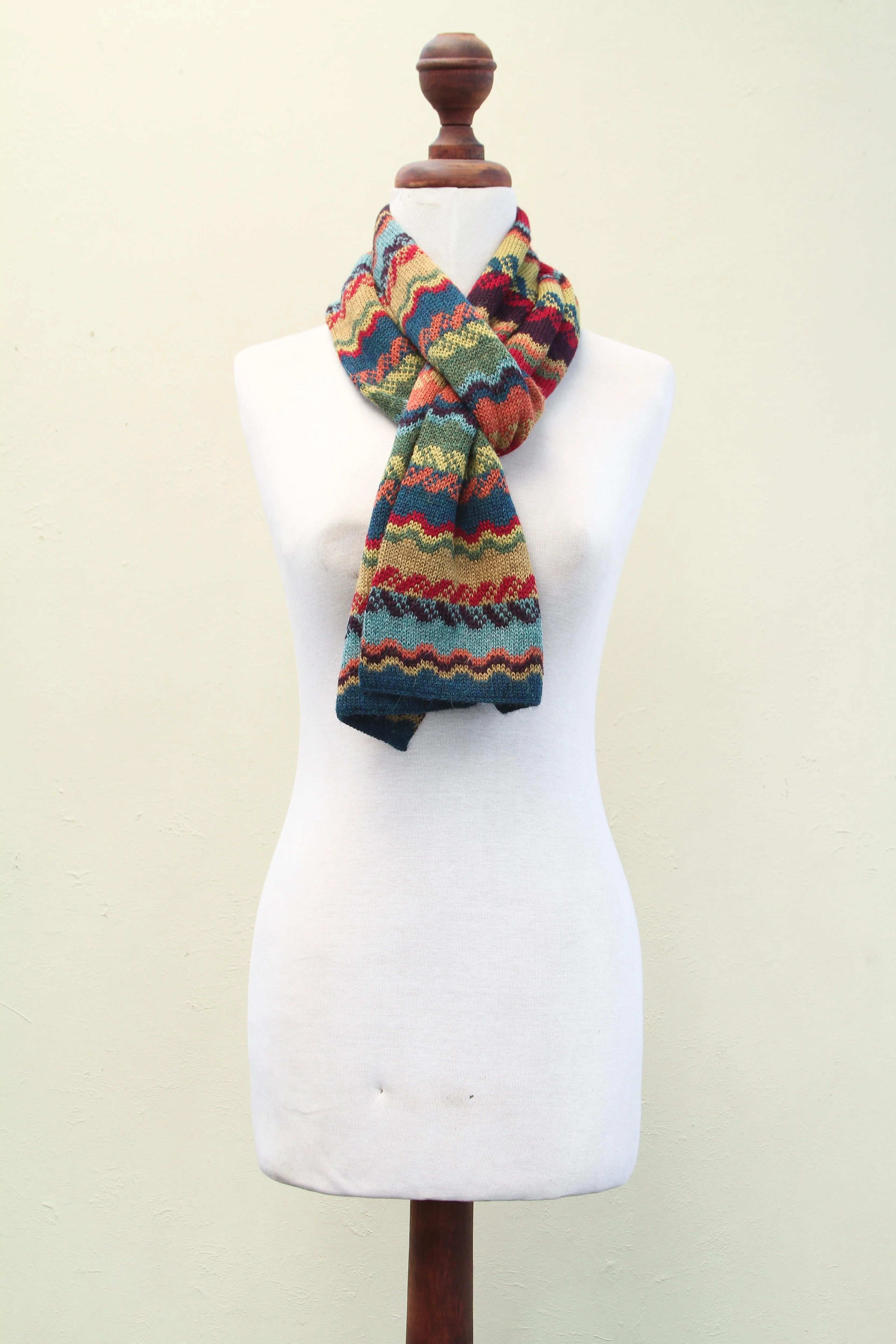 Fresh Winter Multicolor Women's Alpaca Scarf - Image 3
