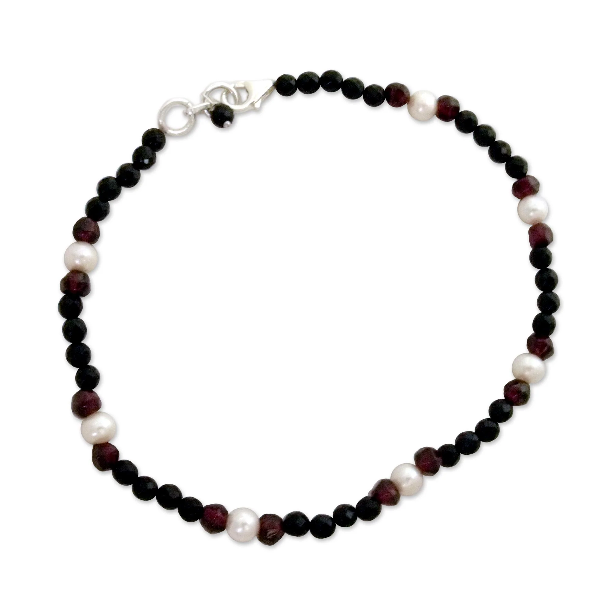 Friendship Multi-Gemstone Pearl Anklet - Image 2