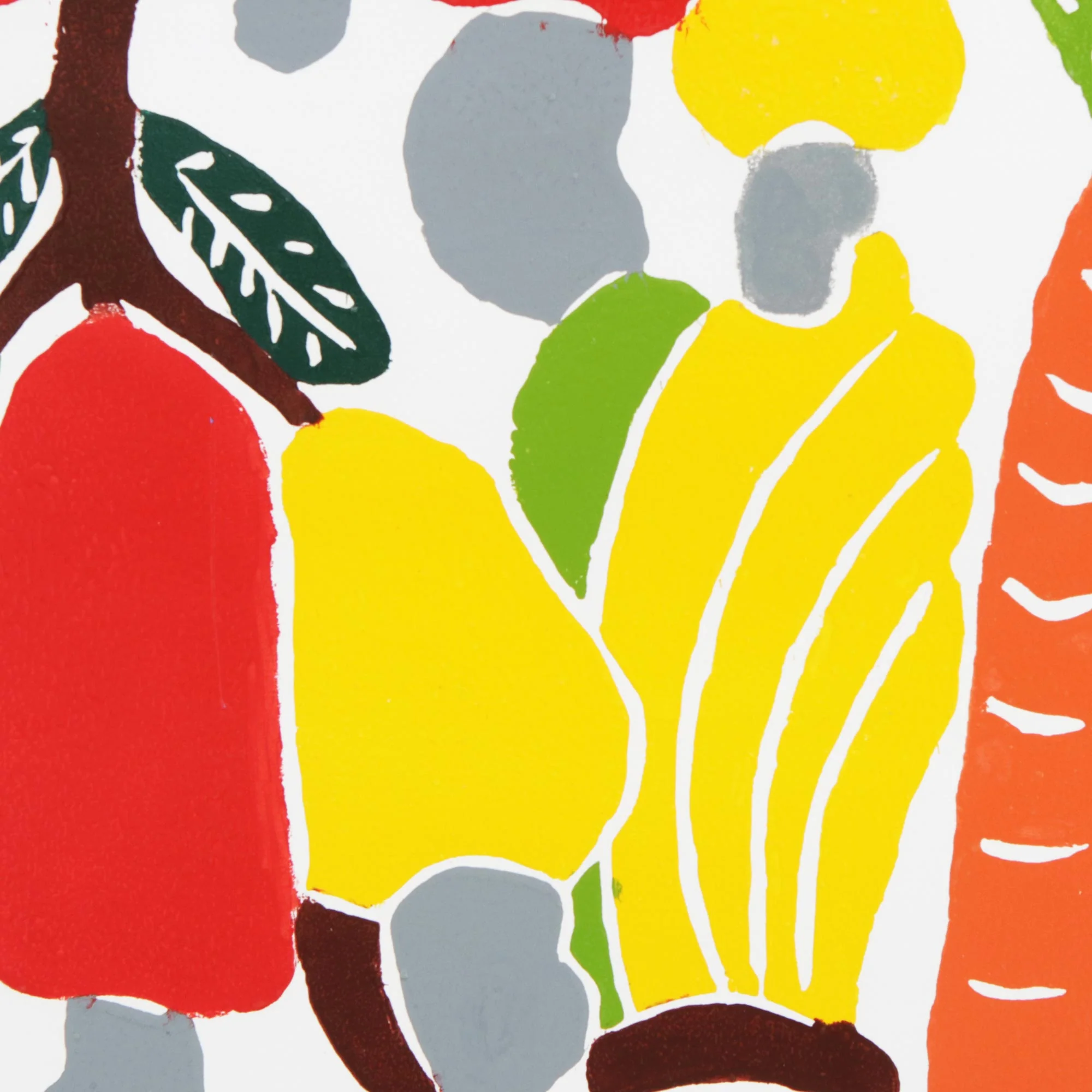Fruits of Brazil's Northeast Brazil Tropical Fruit Color Woodcut Print by J. Borges - Image 2