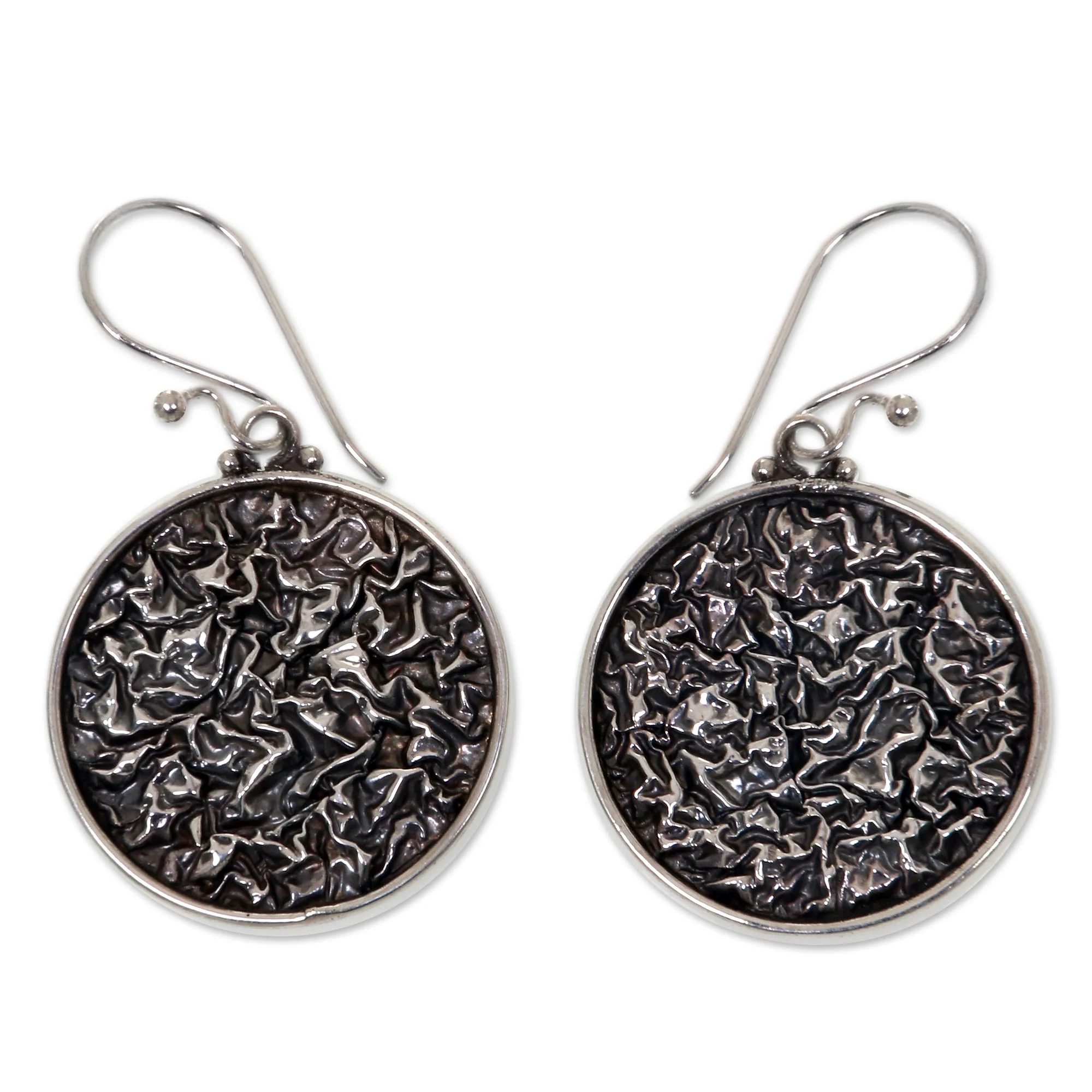 Full Moon Modern Sterling Silver Dangle Earrings - Image 2