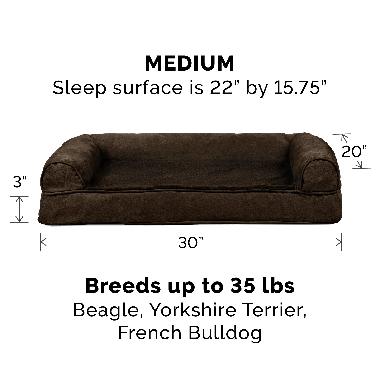 Full Support Orthopedic Ultra Plush Sofa-Style Pet Bed - Image 2