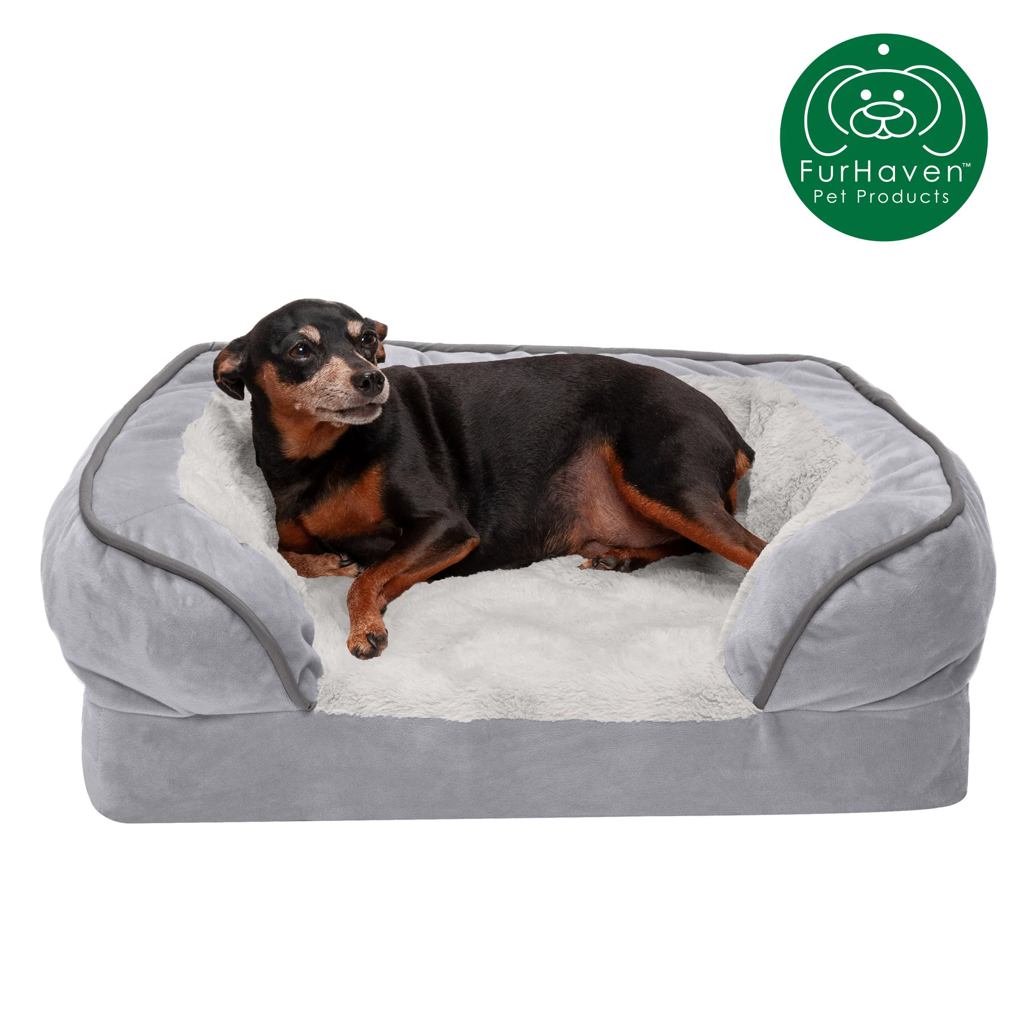 Full Support Perfect Comfort Velvet Waves Sofa-Style Pet Bed - Image 14