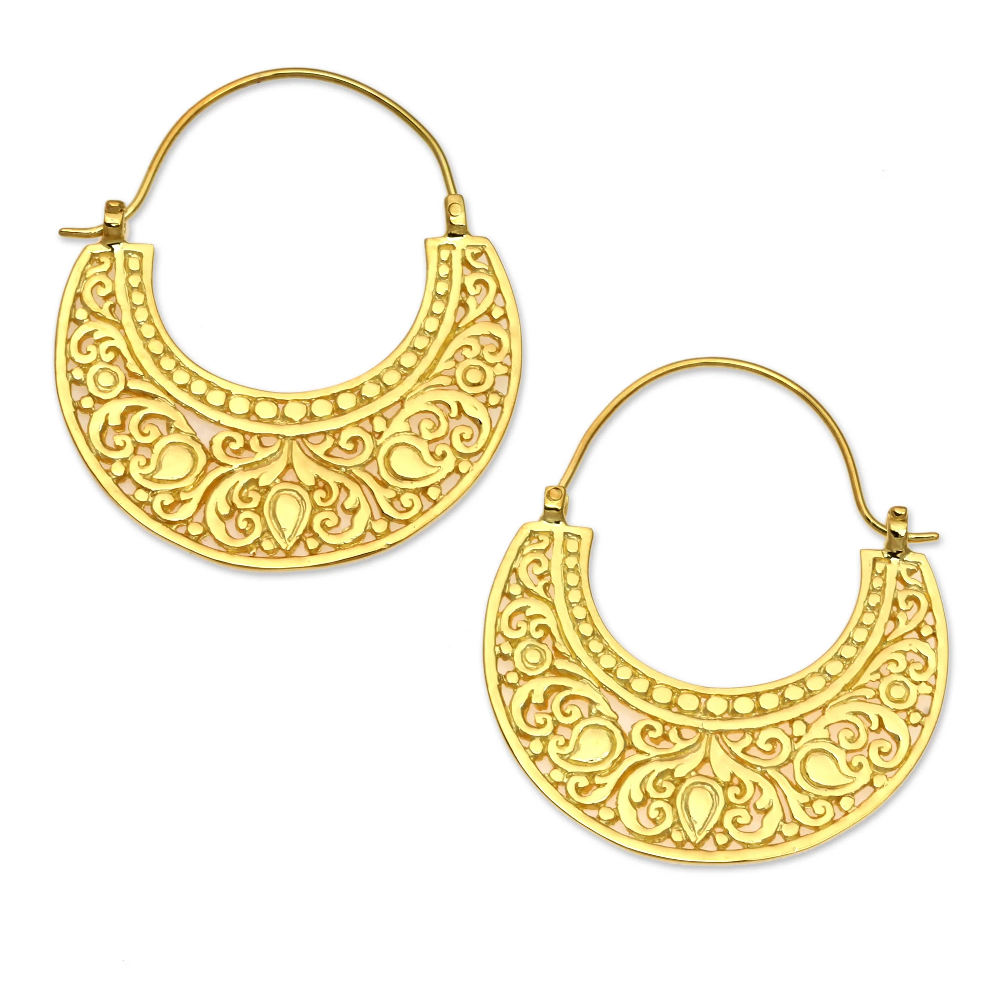 Garden of Eden Gold Plated Hoop Earrings - Image 2