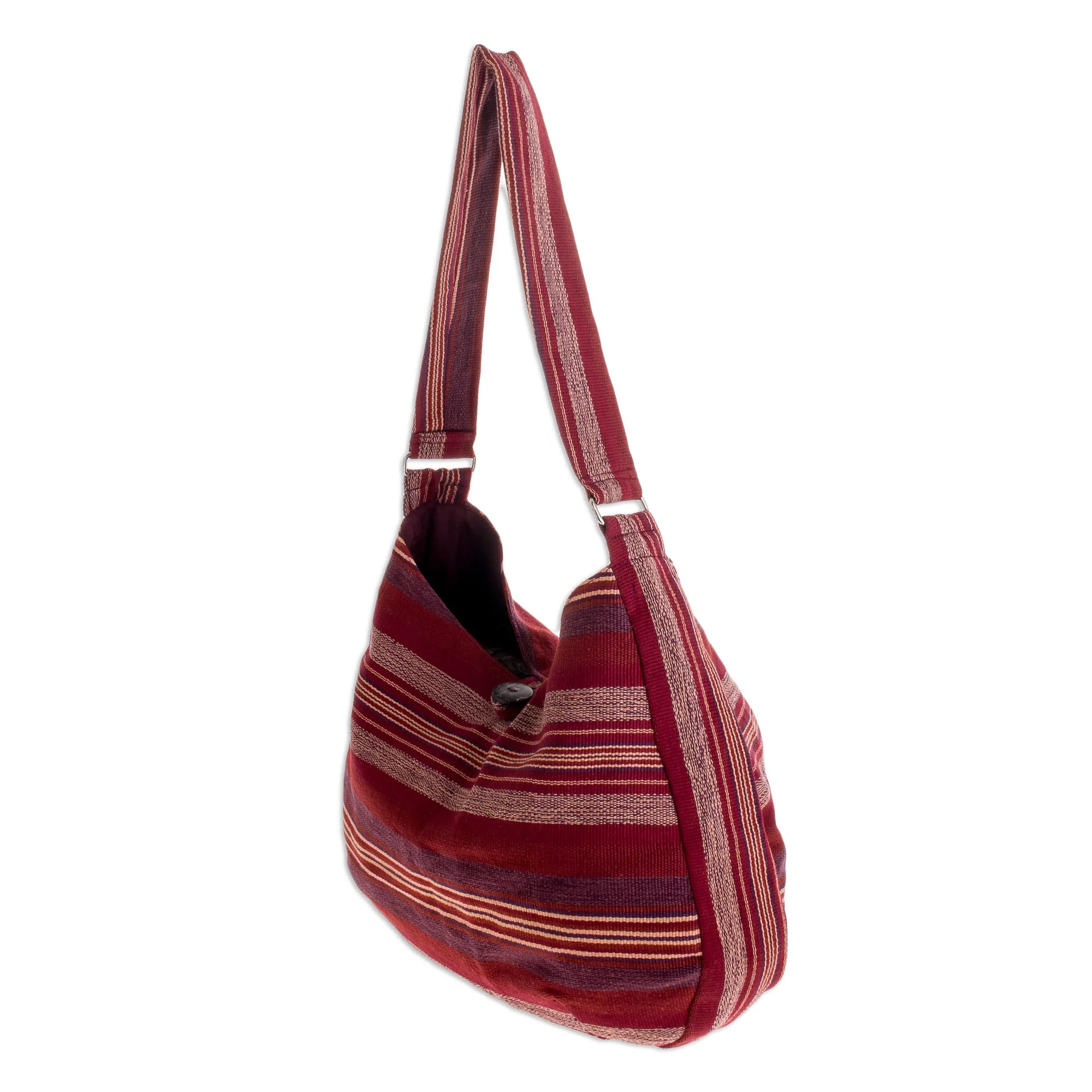 Garnet Synchronicity Red Cotton Hobo Bag - Image 3