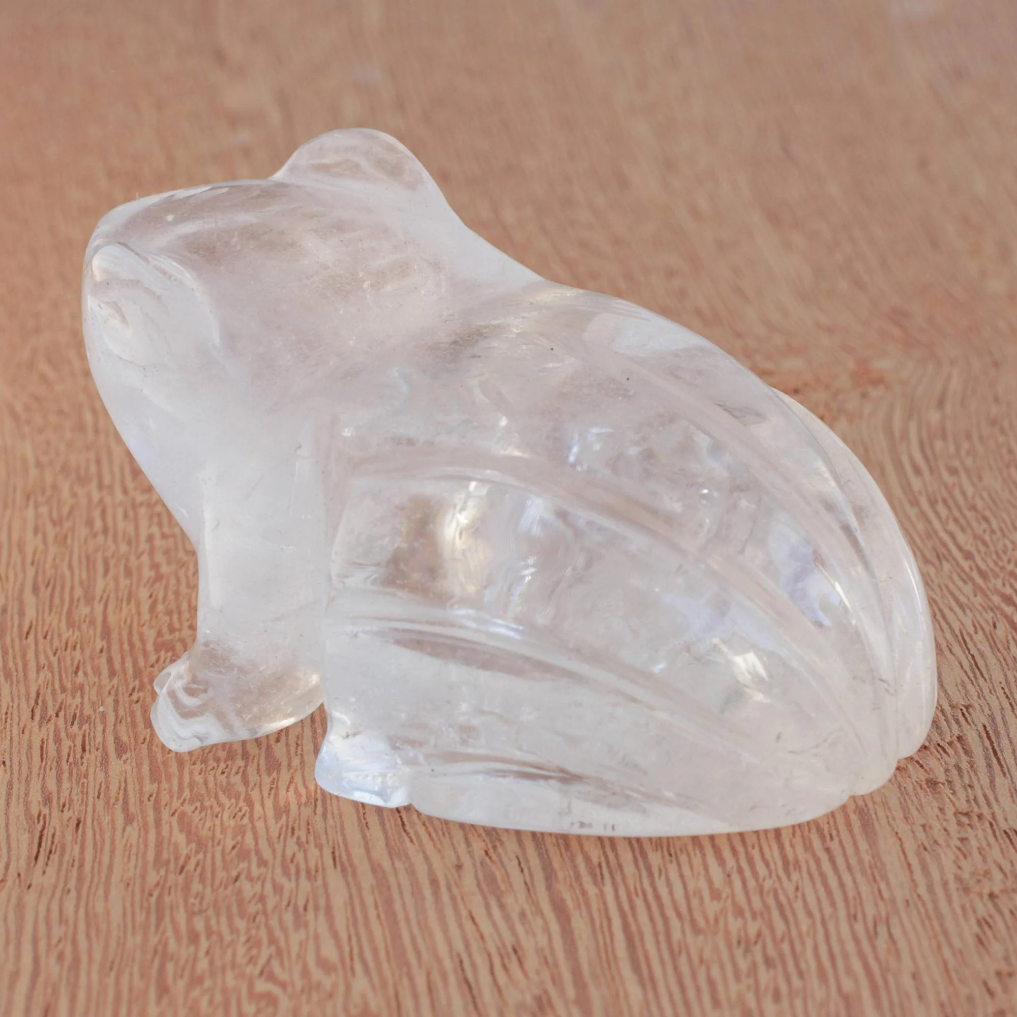 Gemstone Frog Hand-Carved Quartz Frog Figurine from Brazil - Image 3