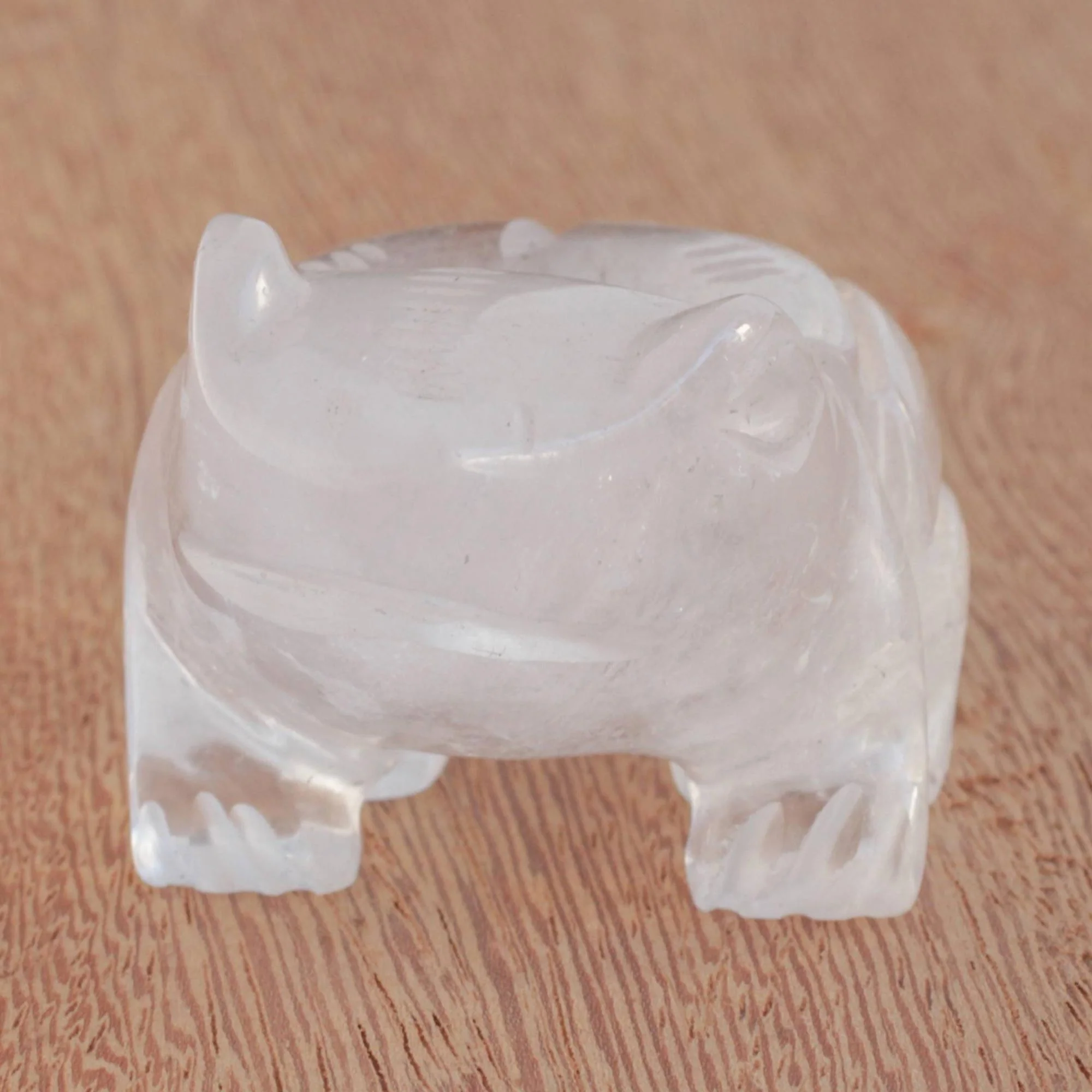 Gemstone Frog Hand-Carved Quartz Frog Figurine from Brazil - Image 5