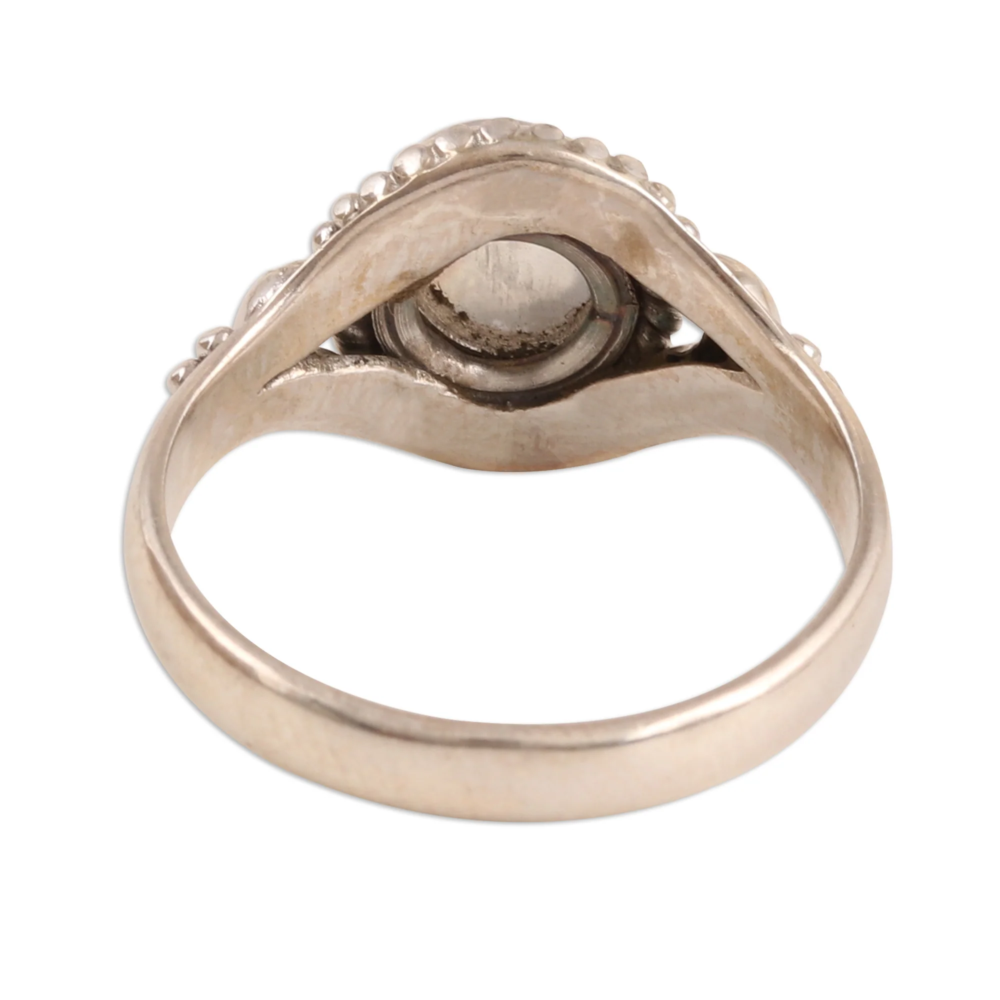 Gemstone Moon Rainbow Moonstone Cocktail Ring Crafted in India - Image 5