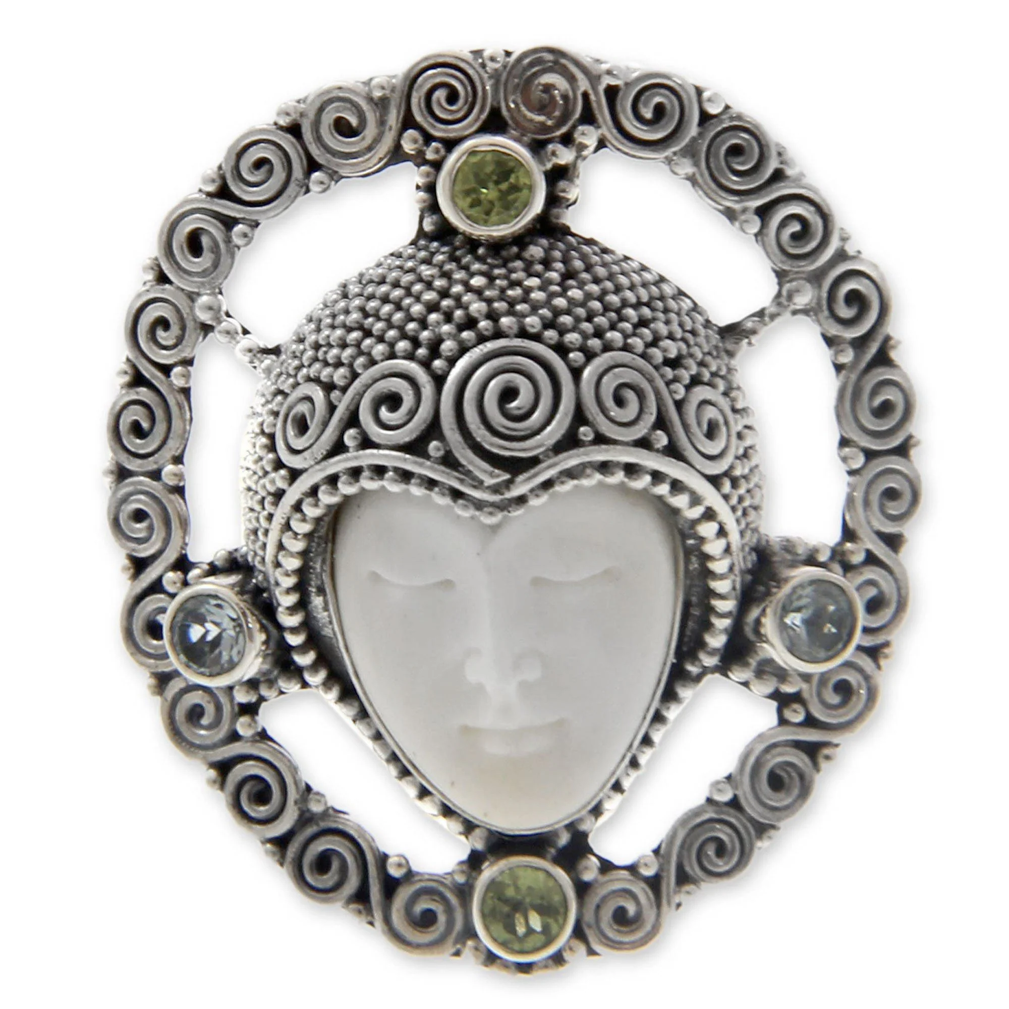 Gemstone & Sterling Silver Queen Cocktail Ring - Image 2