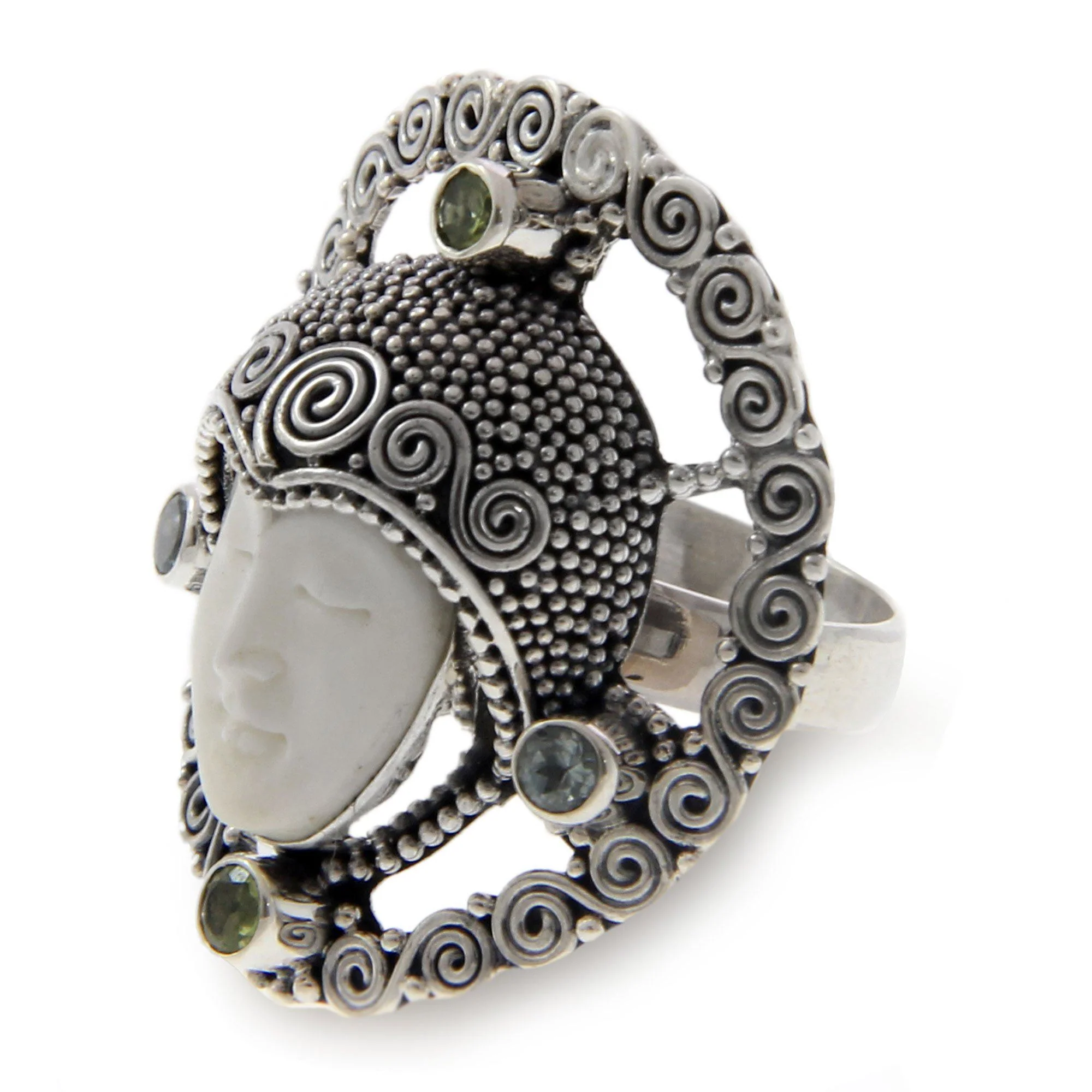 Gemstone & Sterling Silver Queen Cocktail Ring - Image 3