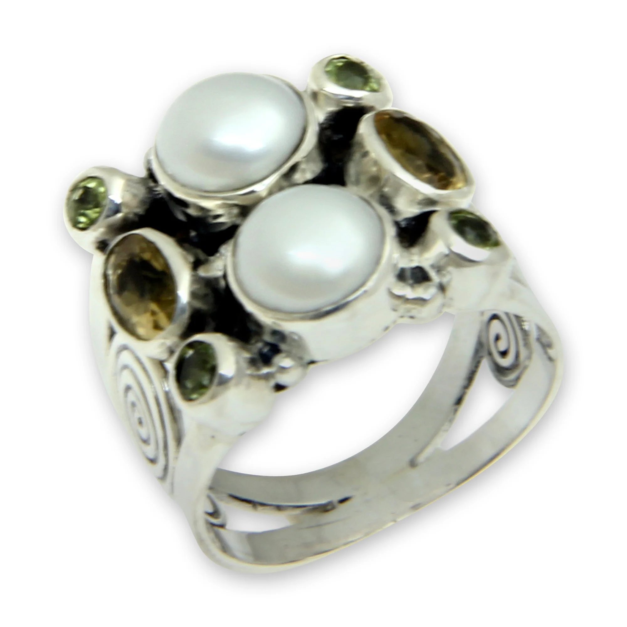 Gentle Day Freshwater Pearl & Gem Silver Ring - Image 2