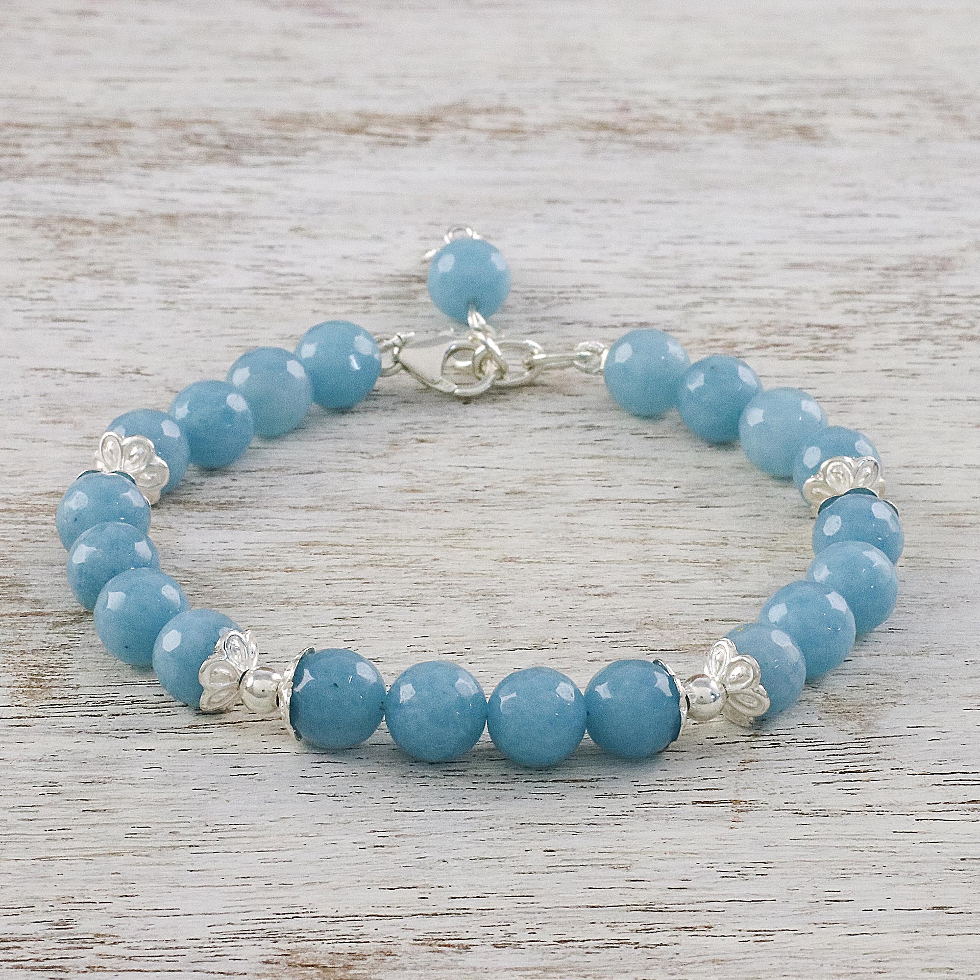 Gentle Sky Light Blue Chalcedony Sterling Silver Gentle Sky Bracelet - Image 3