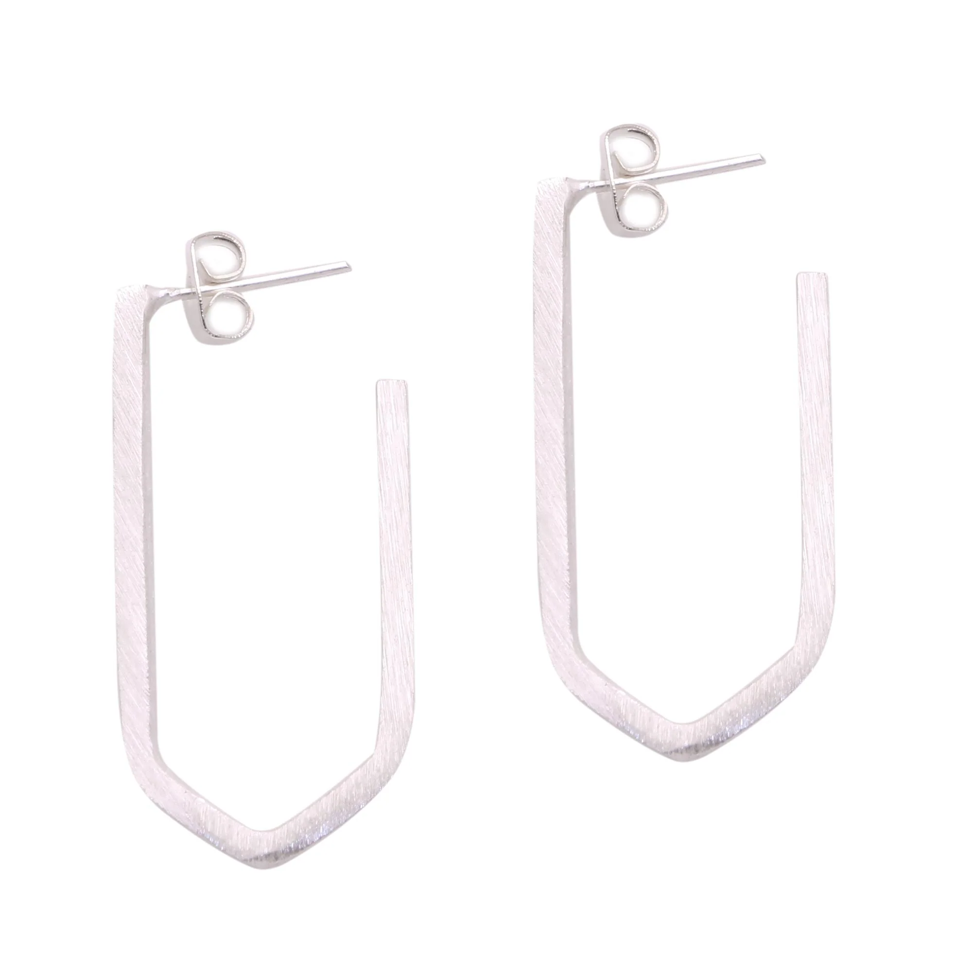 Geometric Couple Geometric Sterling Silver Drop Earrings from Bali - Image 2