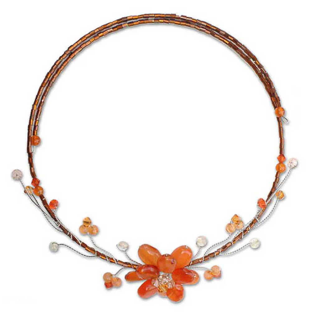 Ginger Beauty Multi-Gem Carnelian Beaded Necklace - Image 2