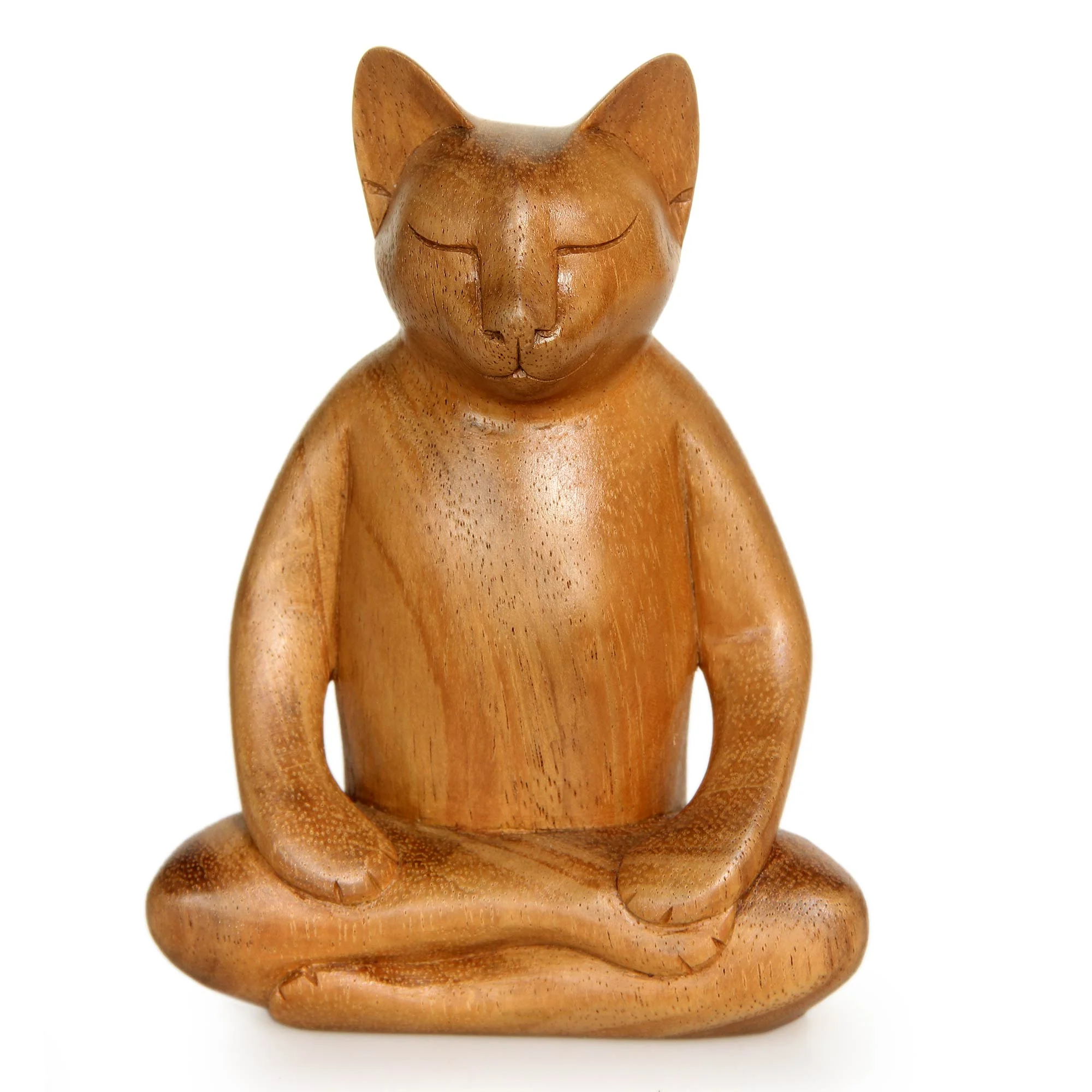 Ginger Cat Does Yoga Lotus Position Yoga Cat Carving - Image 2