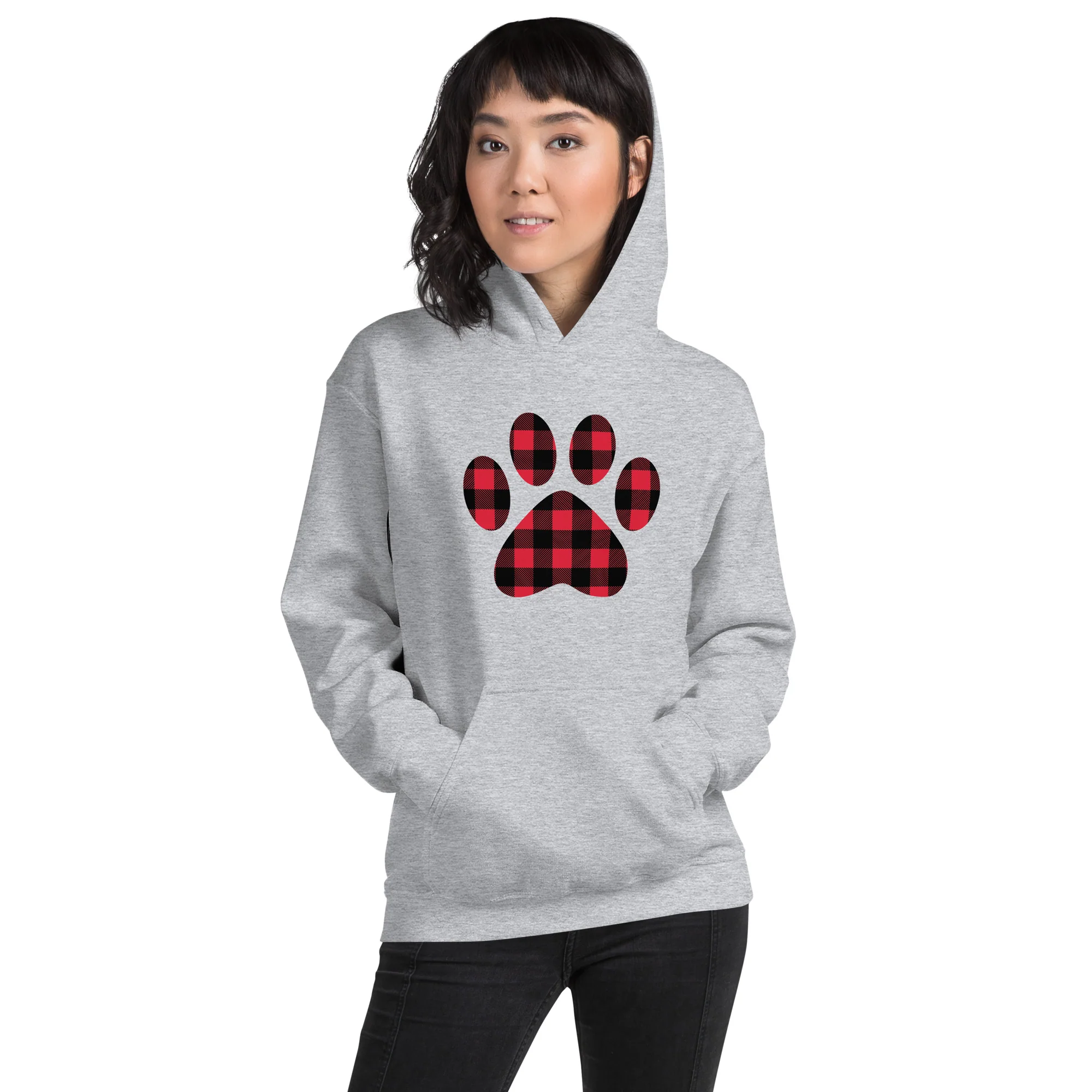 Gingham Paw Print Hoodie - Image 10