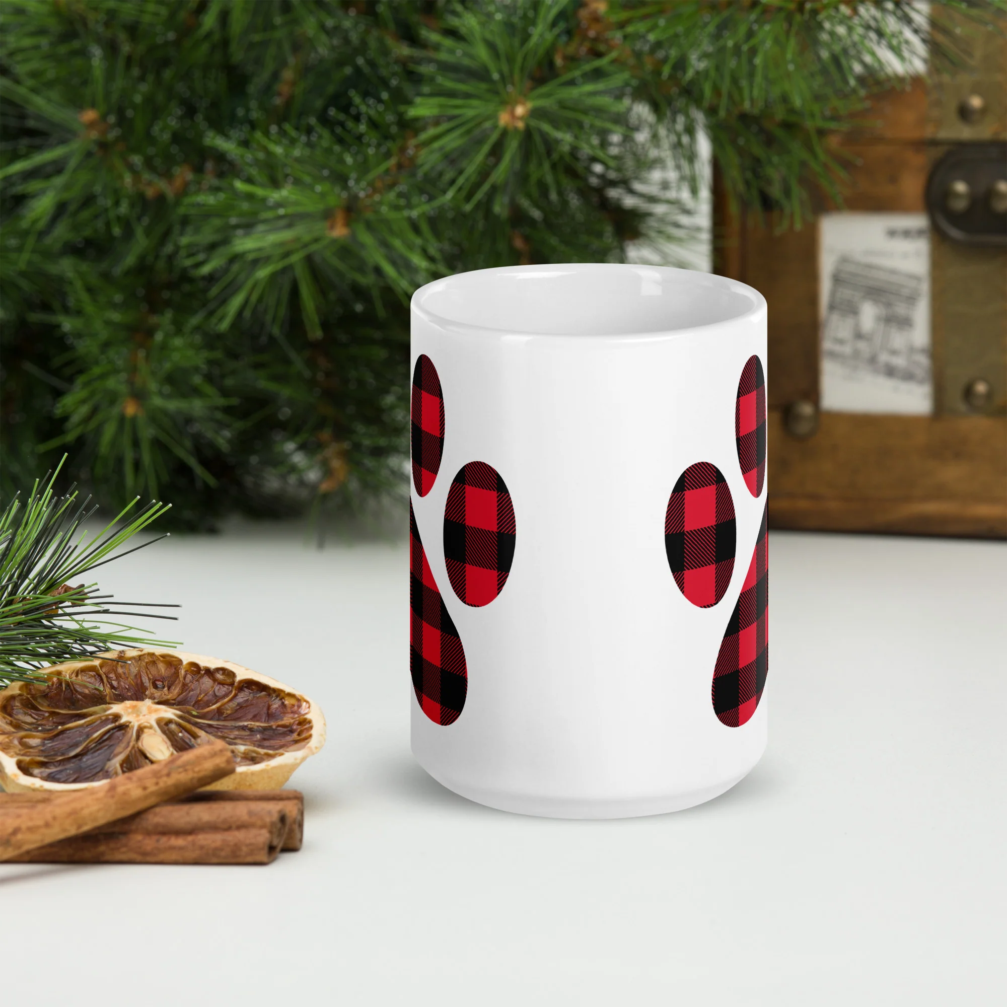 Gingham Paw Print Mug - Image 6