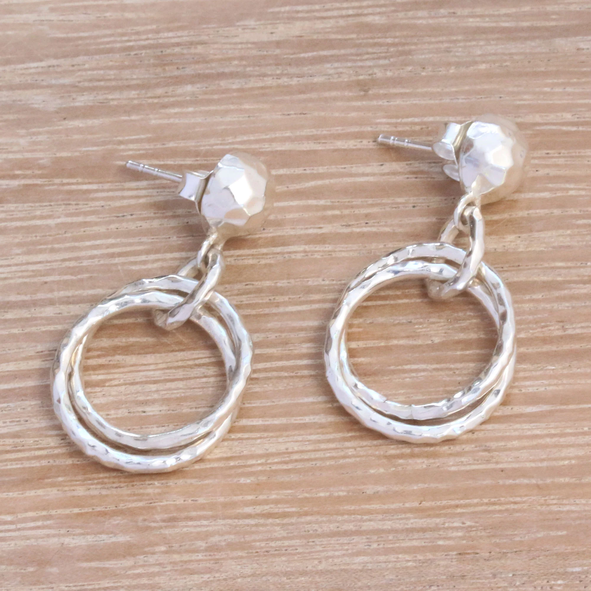 Glistening Hoops Sterling Silver Earrings - Image 2