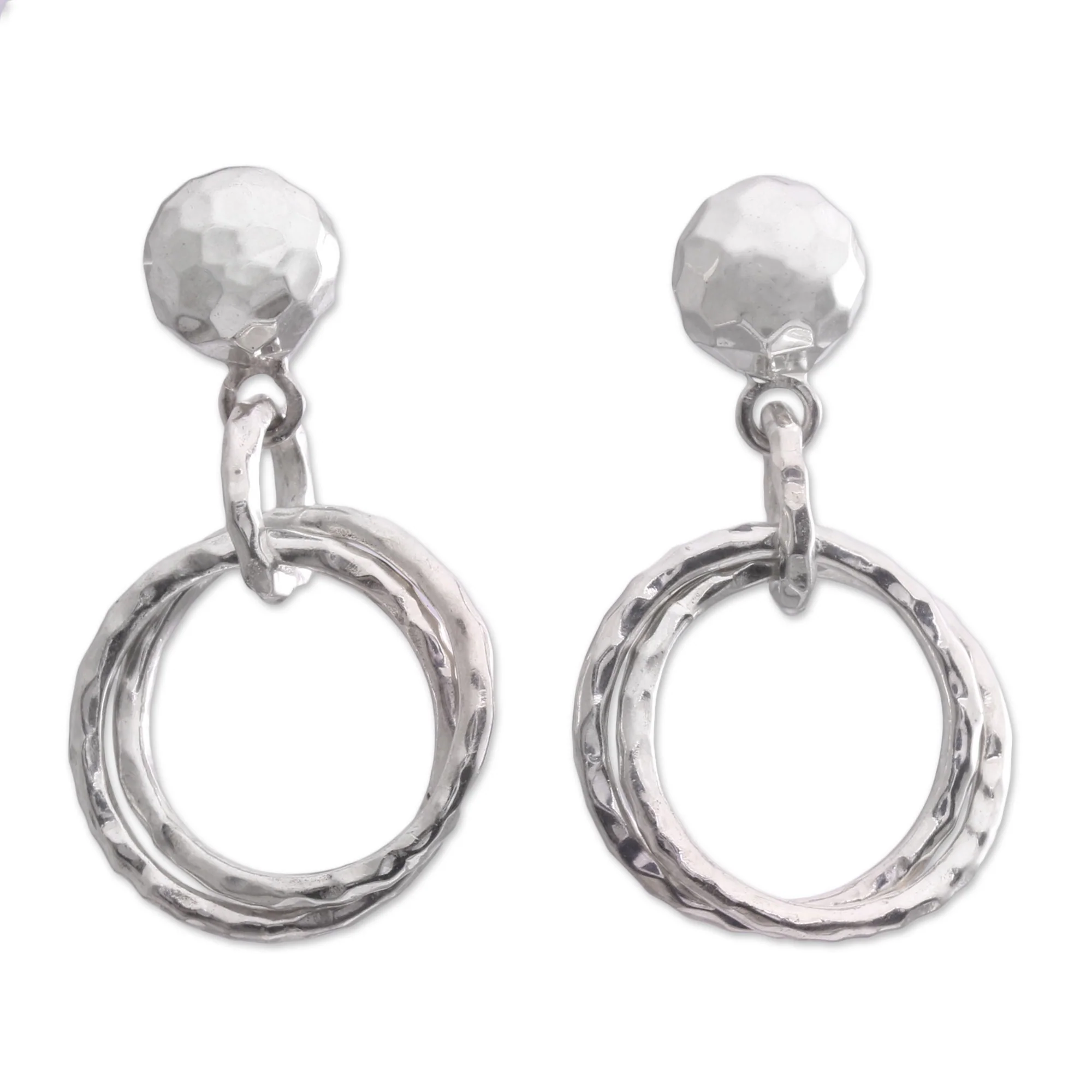 Glistening Hoops Sterling Silver Earrings - Image 3