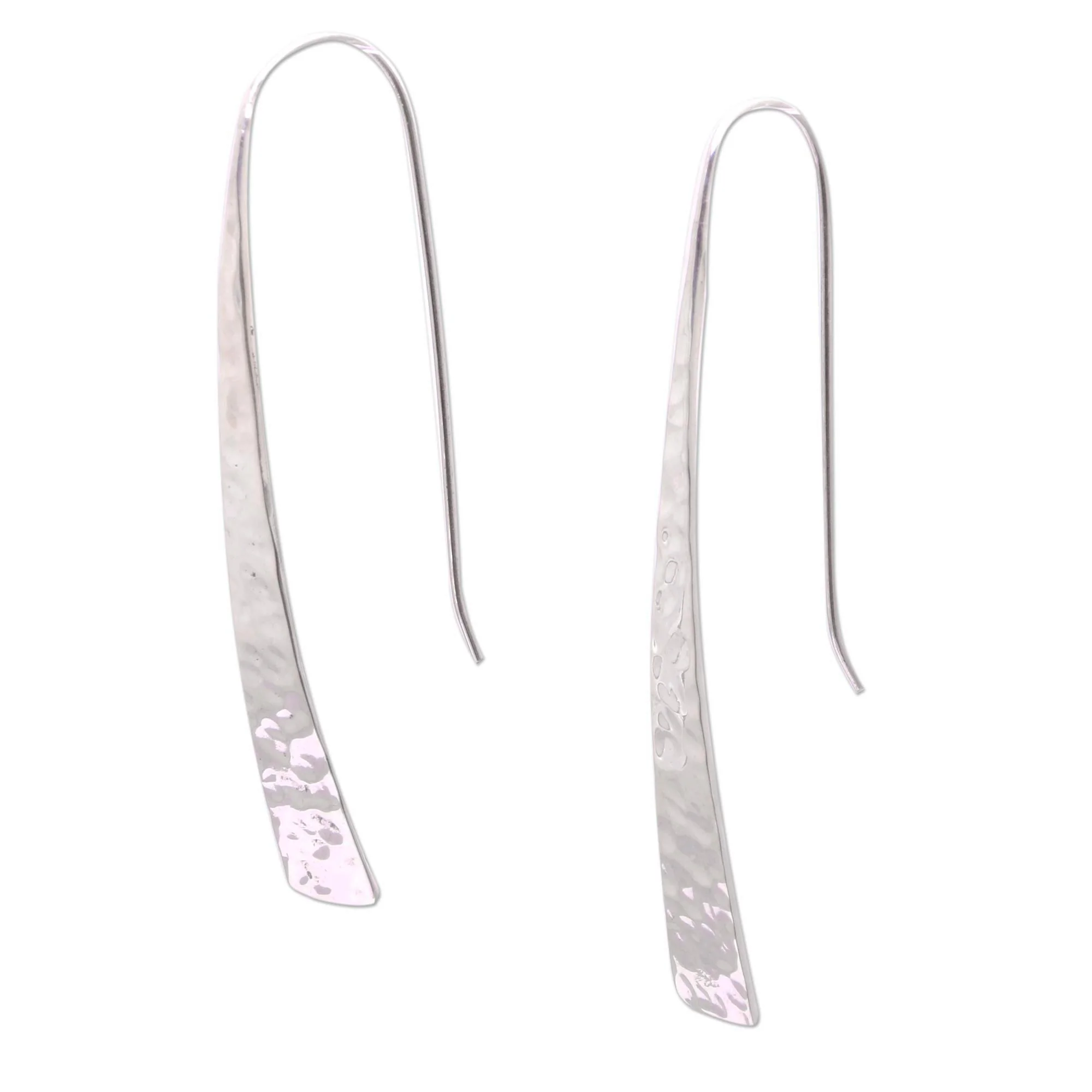 Glistening Tide Gleaming Sterling Silver Drop Earrings from Bali - Image 2