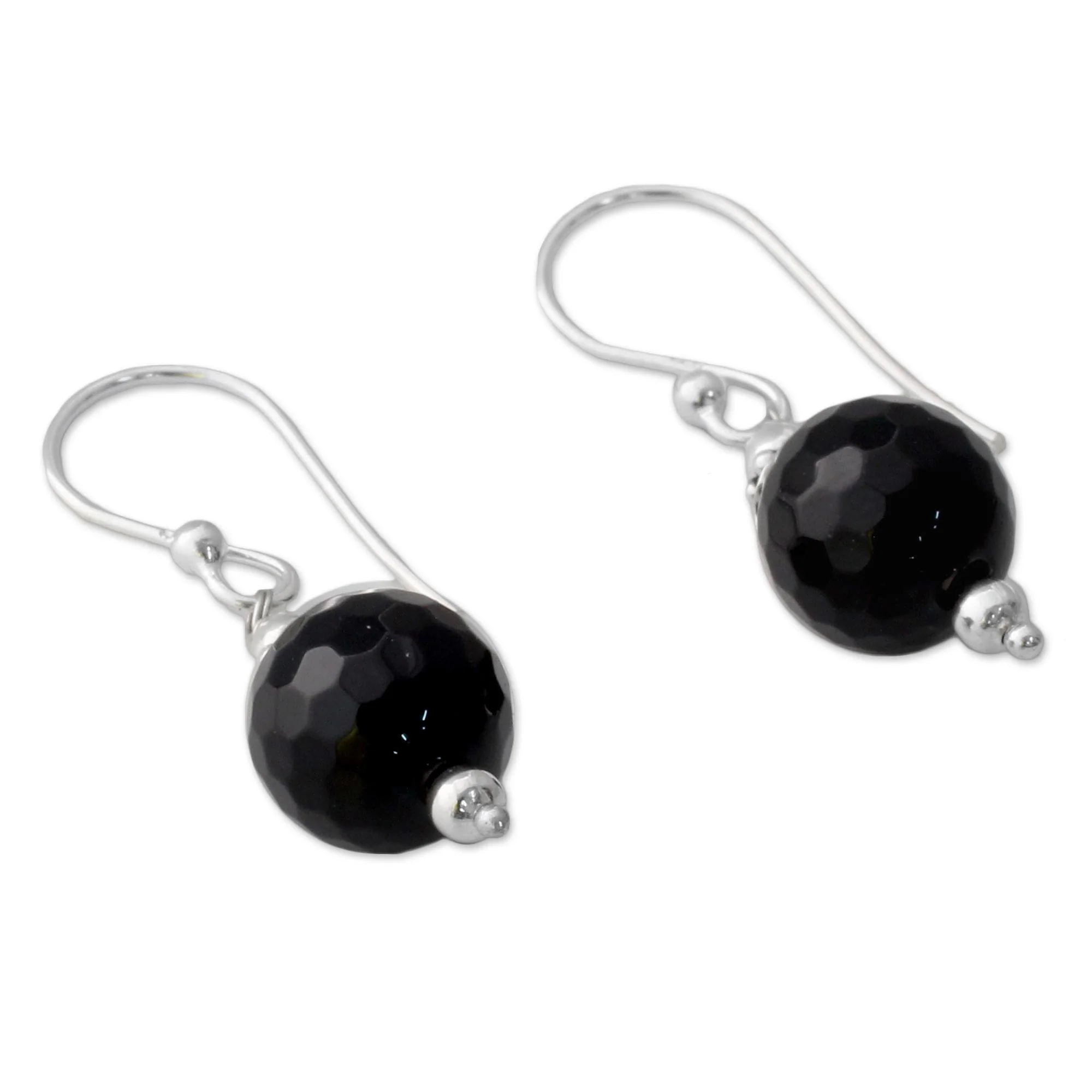 Glorious Black Onyx & Silver Dangle Earrings - Image 3