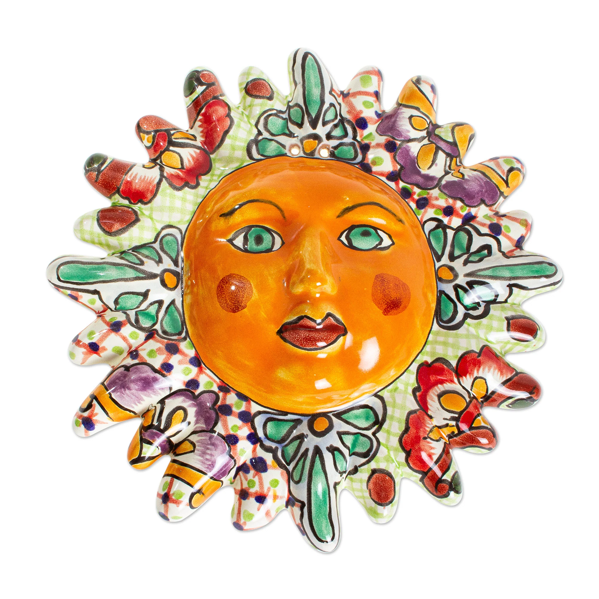 Glorious Sun Hand Painted Ceramic Sun Wall Accent - Image 2