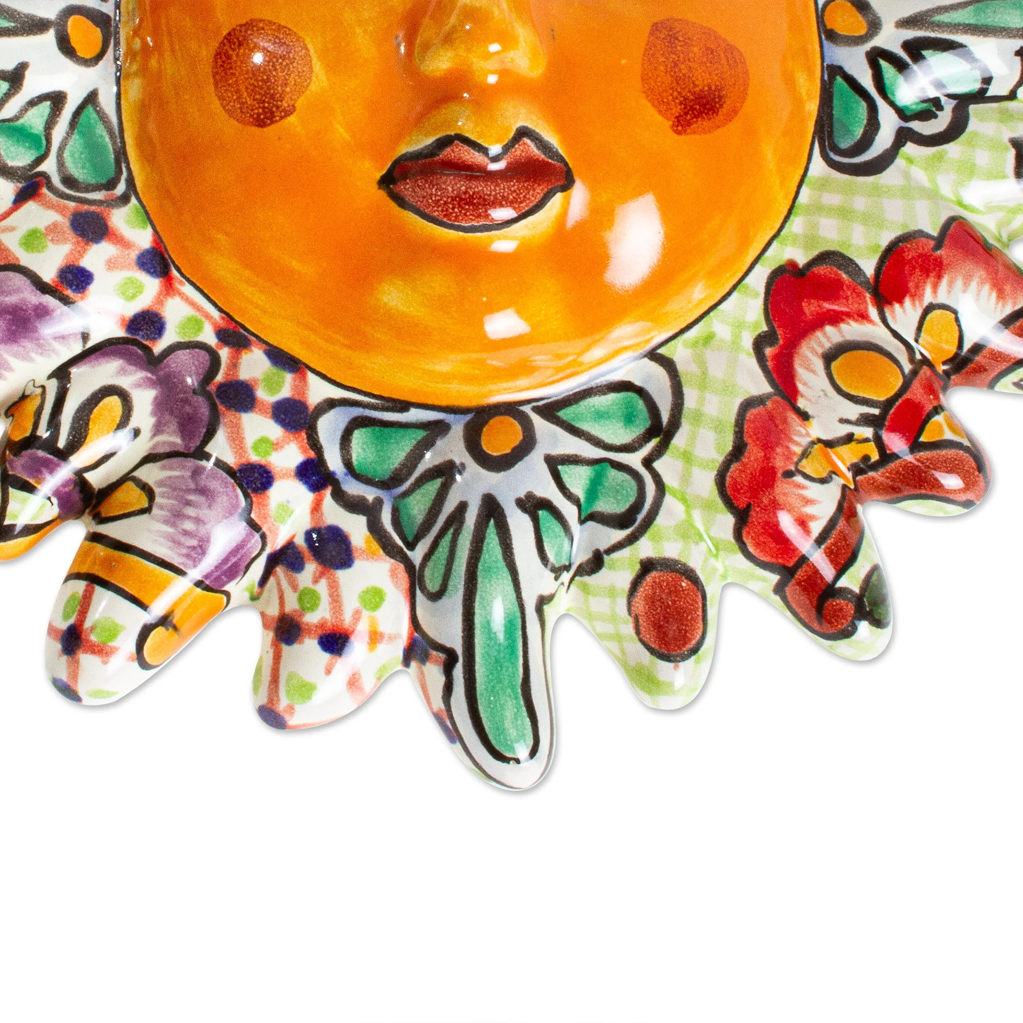 Glorious Sun Hand Painted Ceramic Sun Wall Accent - Image 3