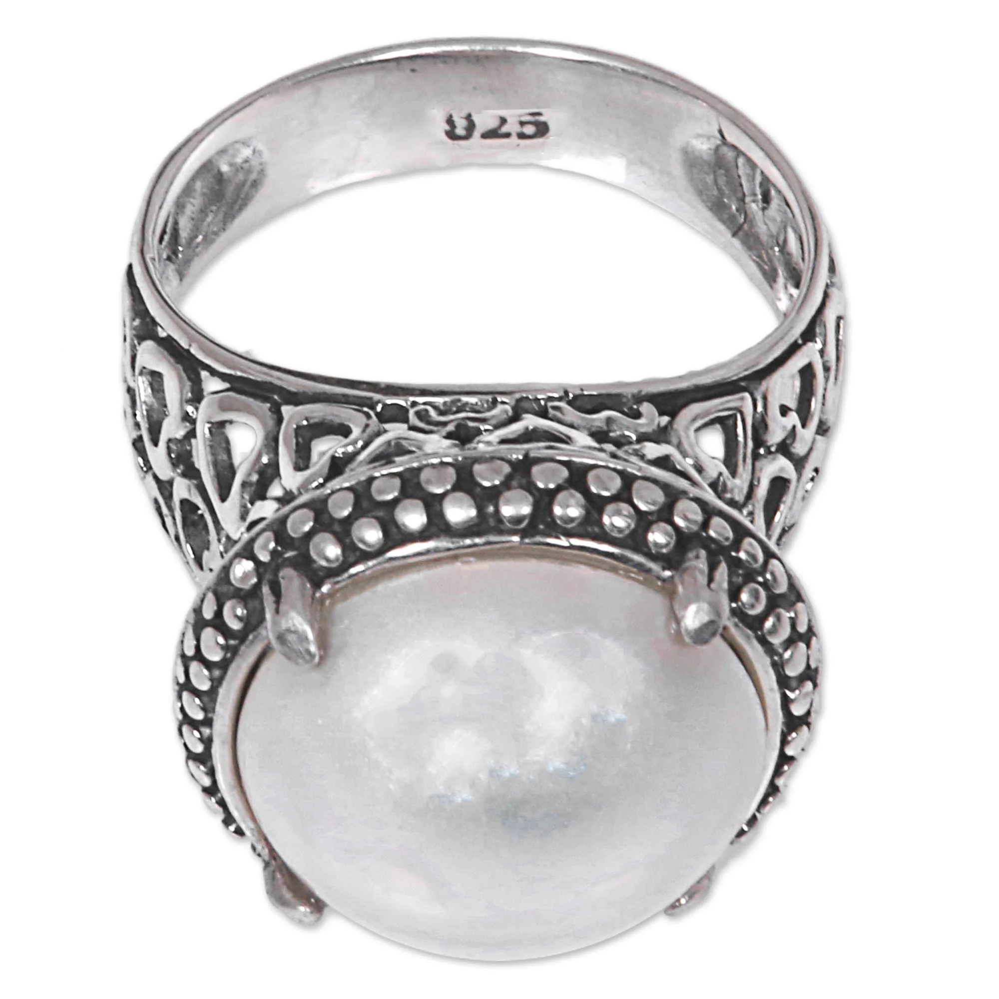 Glowing Moon Hand Made Cultured Pearl Cocktail Ring from Indonesia - Image 2