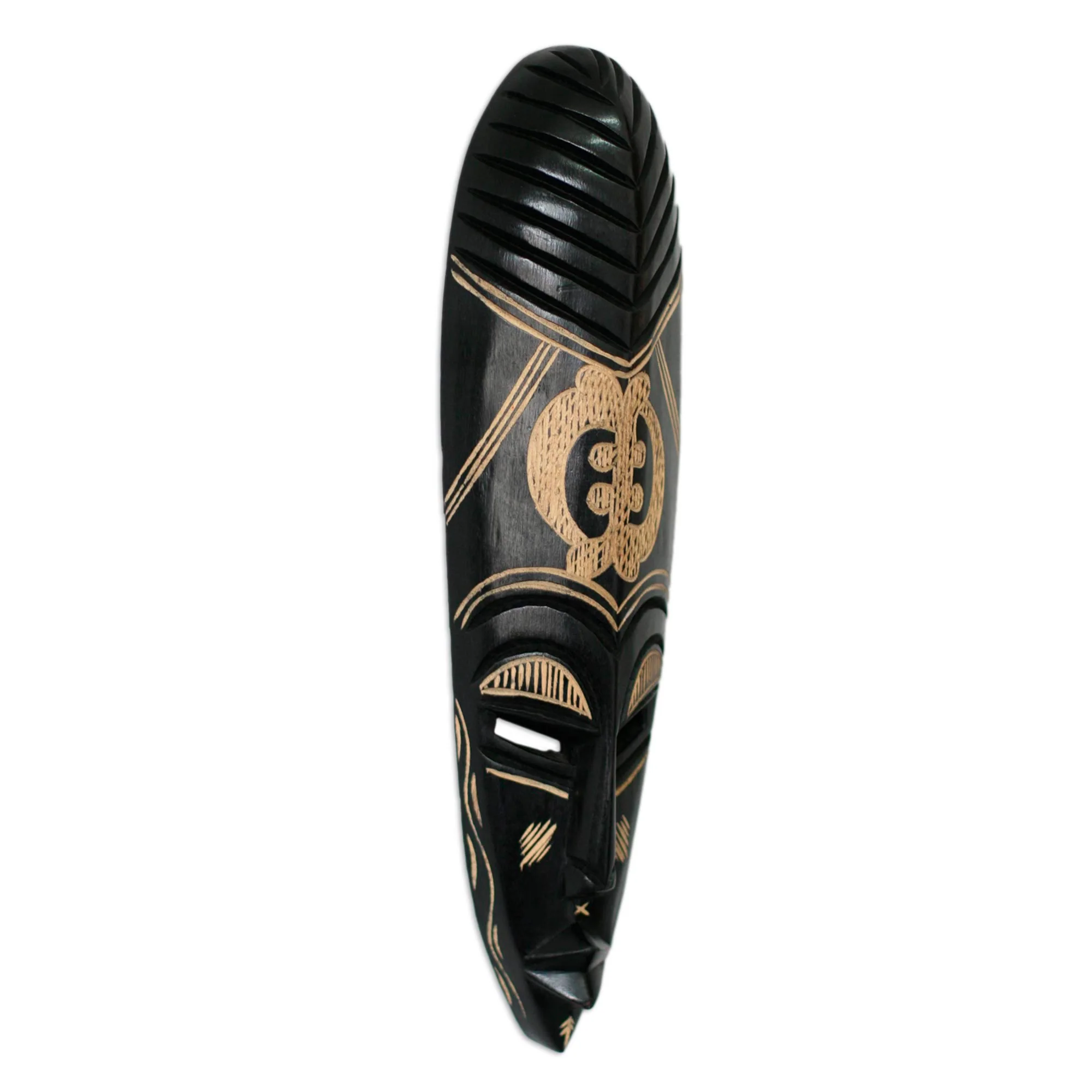 God is My Guide African Wood Mask - Image 5