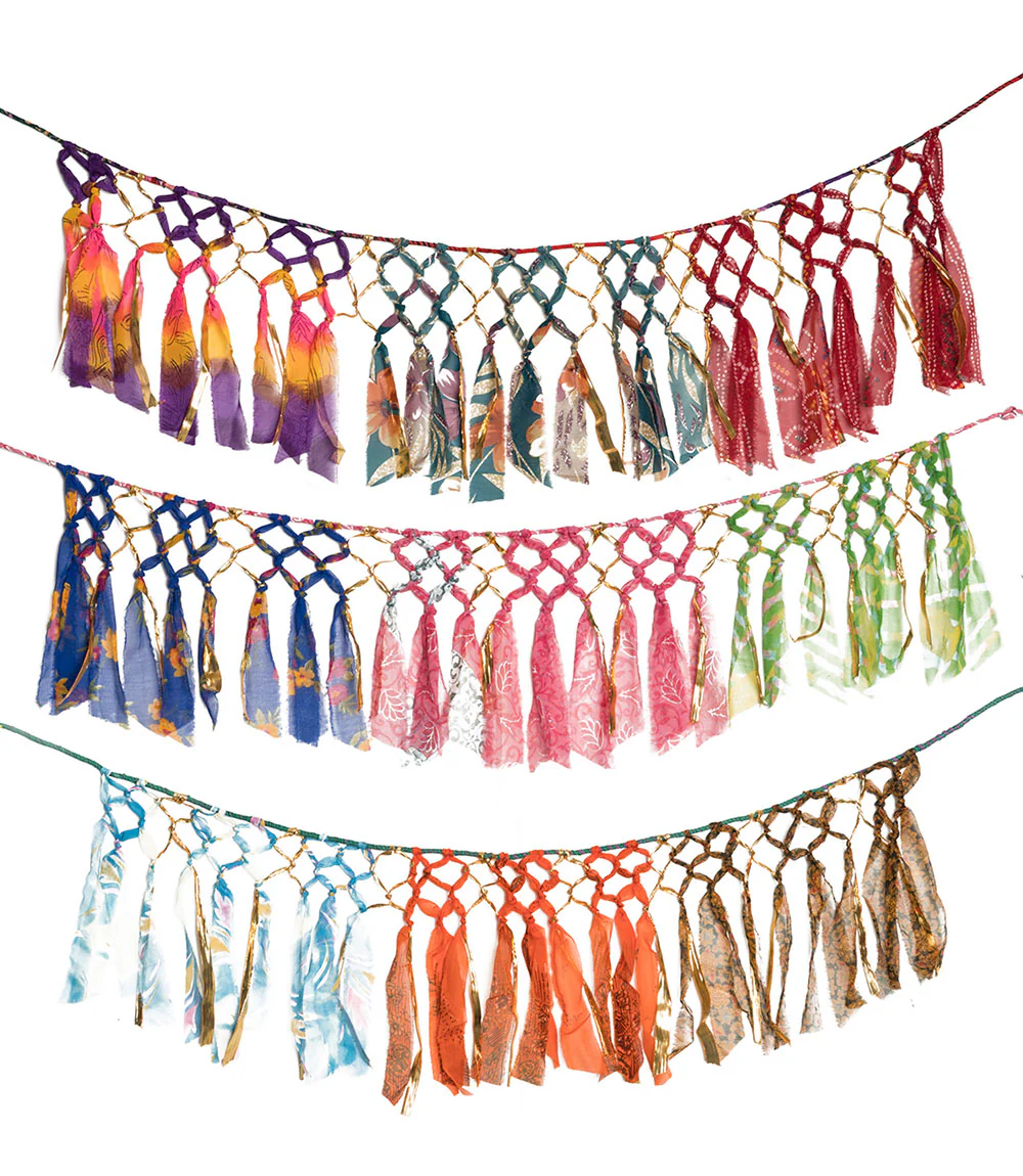 Gold & Sari Macrame Garland - Image 2