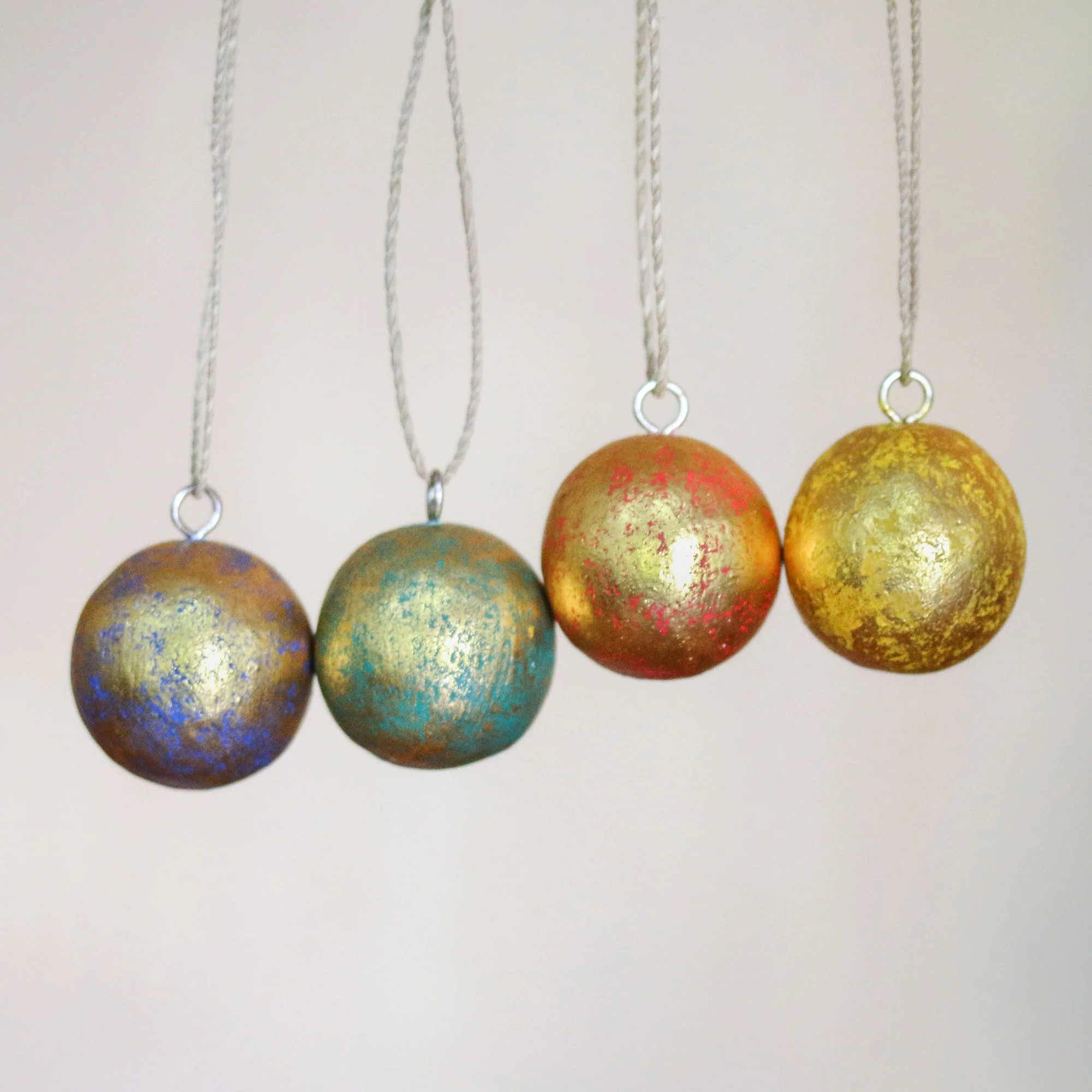 Golden Baubles Holiday Ornaments - Set of 4 - Image 2